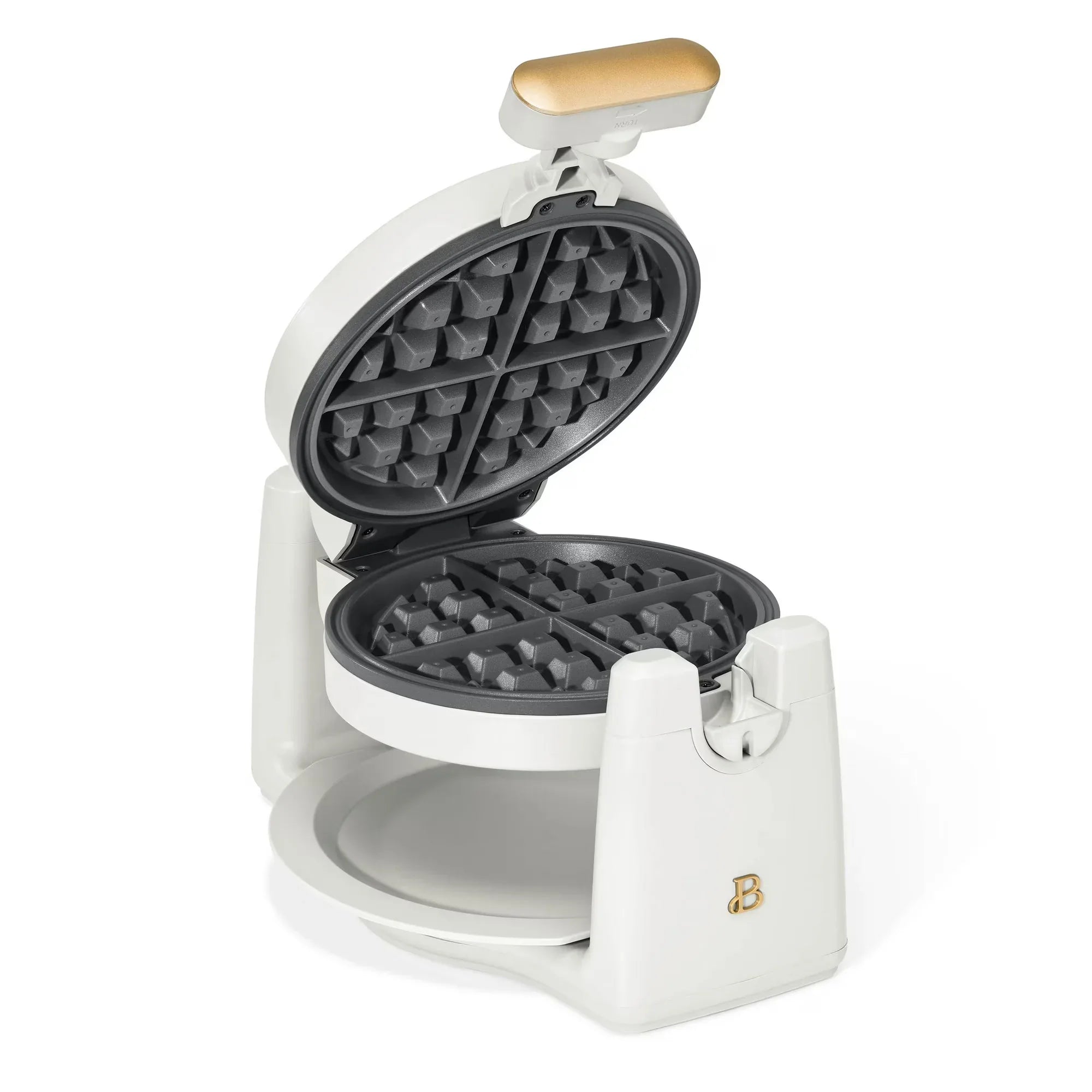 Wholesale Price with free shipping across the USA for Beautiful Rotating Belgian Waffle Maker, White Icing by Drew Barrymore - Manji Distributors