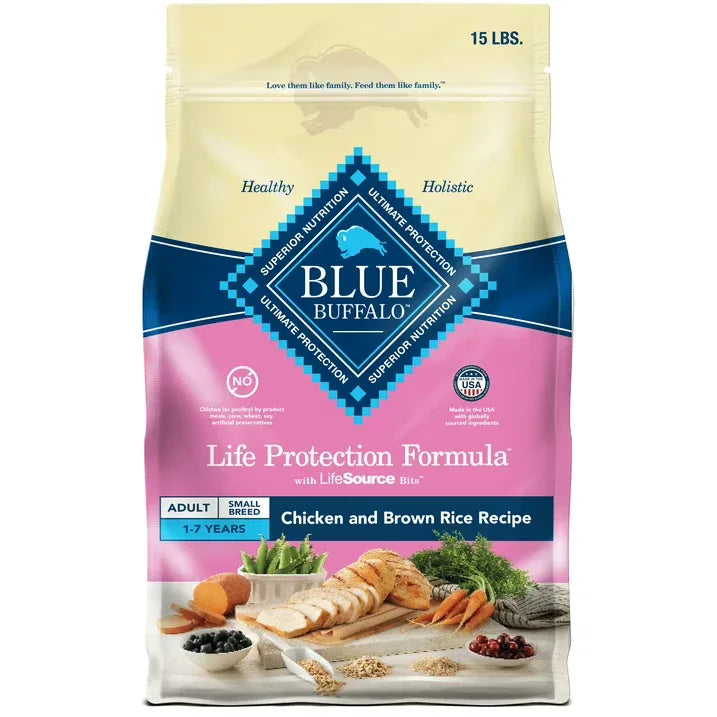 Wholesale Price with free shipping across the USA for Blue Buffalo Life Protection Formula Small Breed Dry Dog Food Chicken & Brown Rice 15 lbs. - Manji Distributors