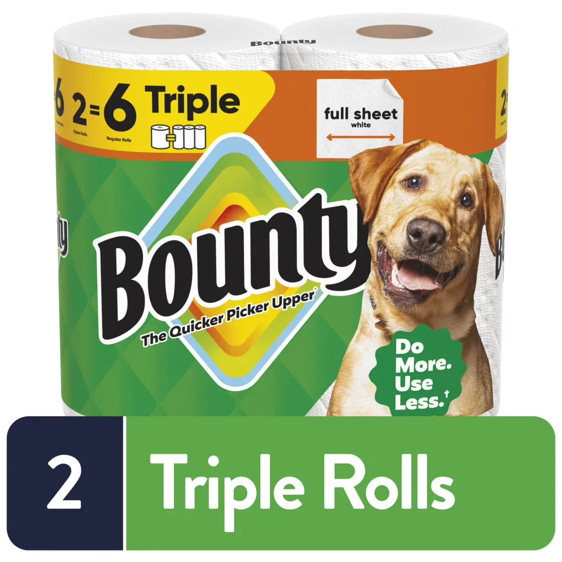 Wholesale Price with free shipping across the USA for Bounty Paper Towels Full Sheet White, 2 Triple Rolls, 75 Sheets Per Roll - Manji Distributors