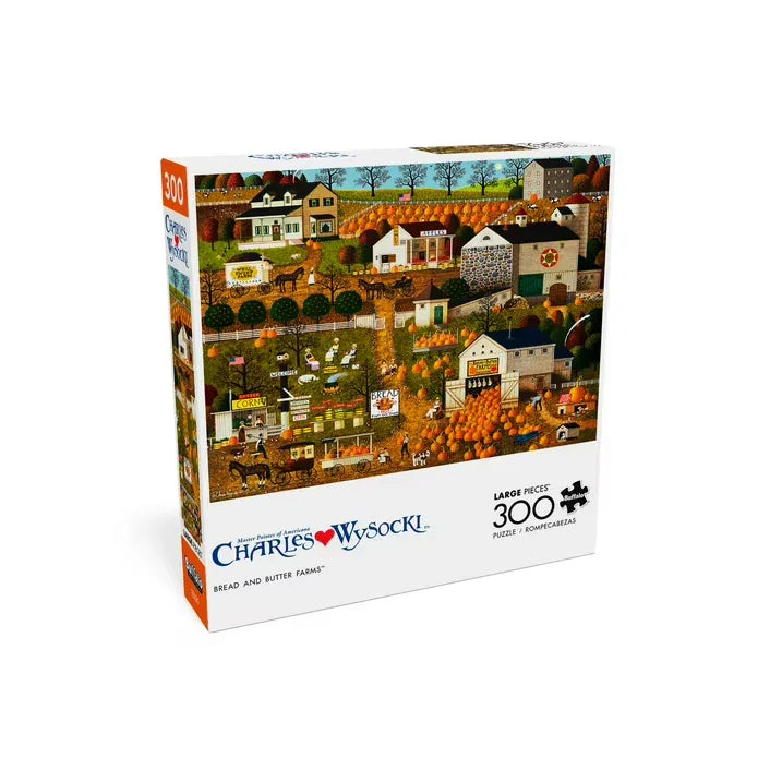 Wholesale Price with free shipping across the USA for Buffalo Games Charles Wysocki Bread and Butter Farms 300-Piece Interlocking Jigsaw Puzzle for Adults Ages 14+ - Manji Distributors