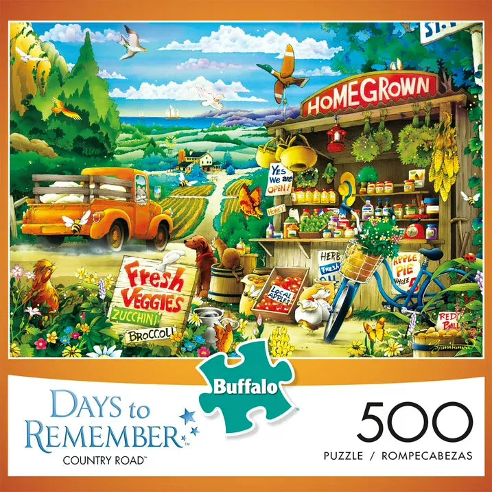 Wholesale Price with free shipping across the USA for Buffalo Games - Days to Remember - Country Road - 500 Piece Jigsaw Puzzle - Manji Distributors