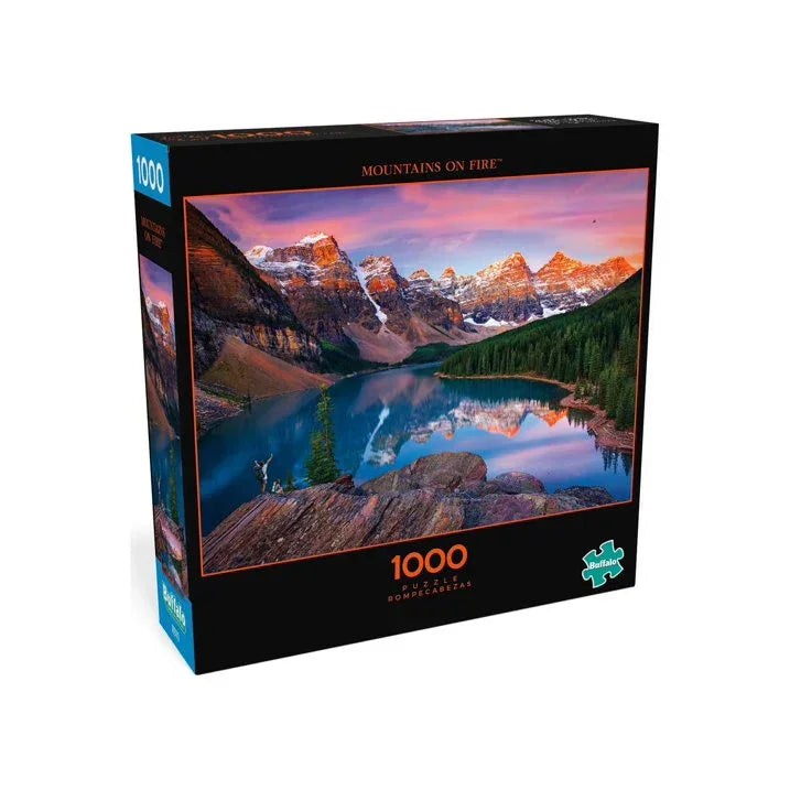 Wholesale Price with free shipping across the USA for Buffalo Games Photography Series Mountains on Fire 1000-Piece Interlocking Jigsaw Puzzle for Adults Ages 14+ - Manji Distributors
