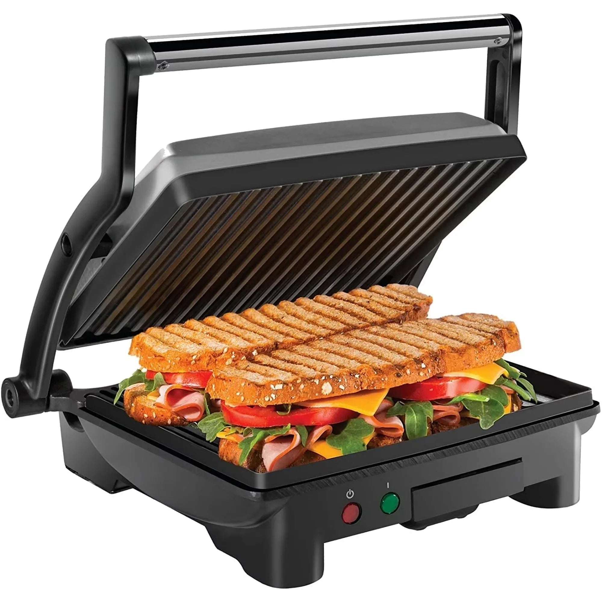 Wholesale Price with free shipping across the USA for Chefman 3-in-1 Panini Press & Grill, 4-Slice Non-Stick, Opens Flat - Stainless Steel - Manji Distributors
