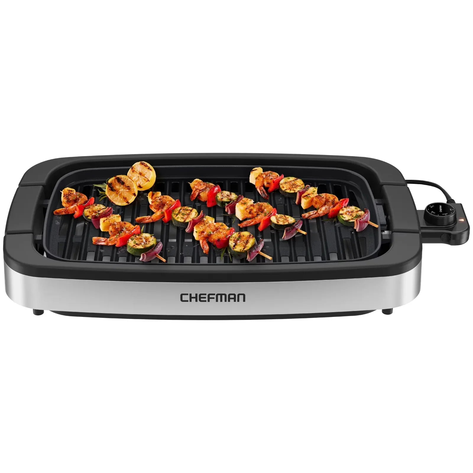 Wholesale Price with free shipping across the USA for Chefman 6 Serving Electric Indoor Grill, w/ Temperature Control, Smokeless, Stainless Steel - Manji Distributors