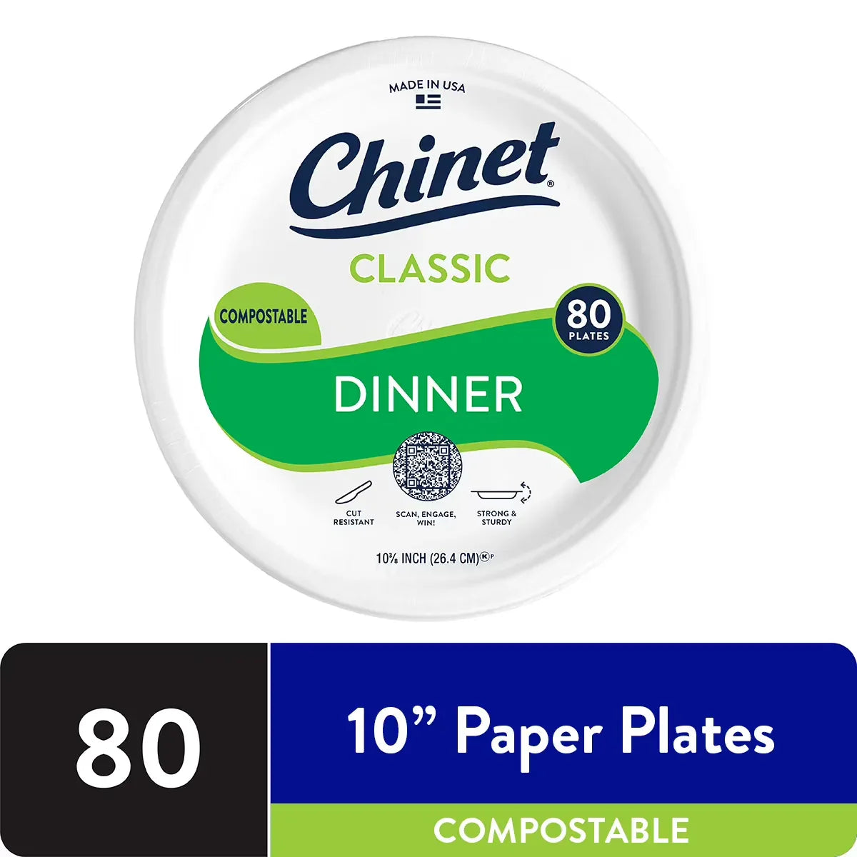 Wholesale Price with free shipping across the USA for Chinet Classic Premium Disposable Paper Dinner Plates, 10 3/8