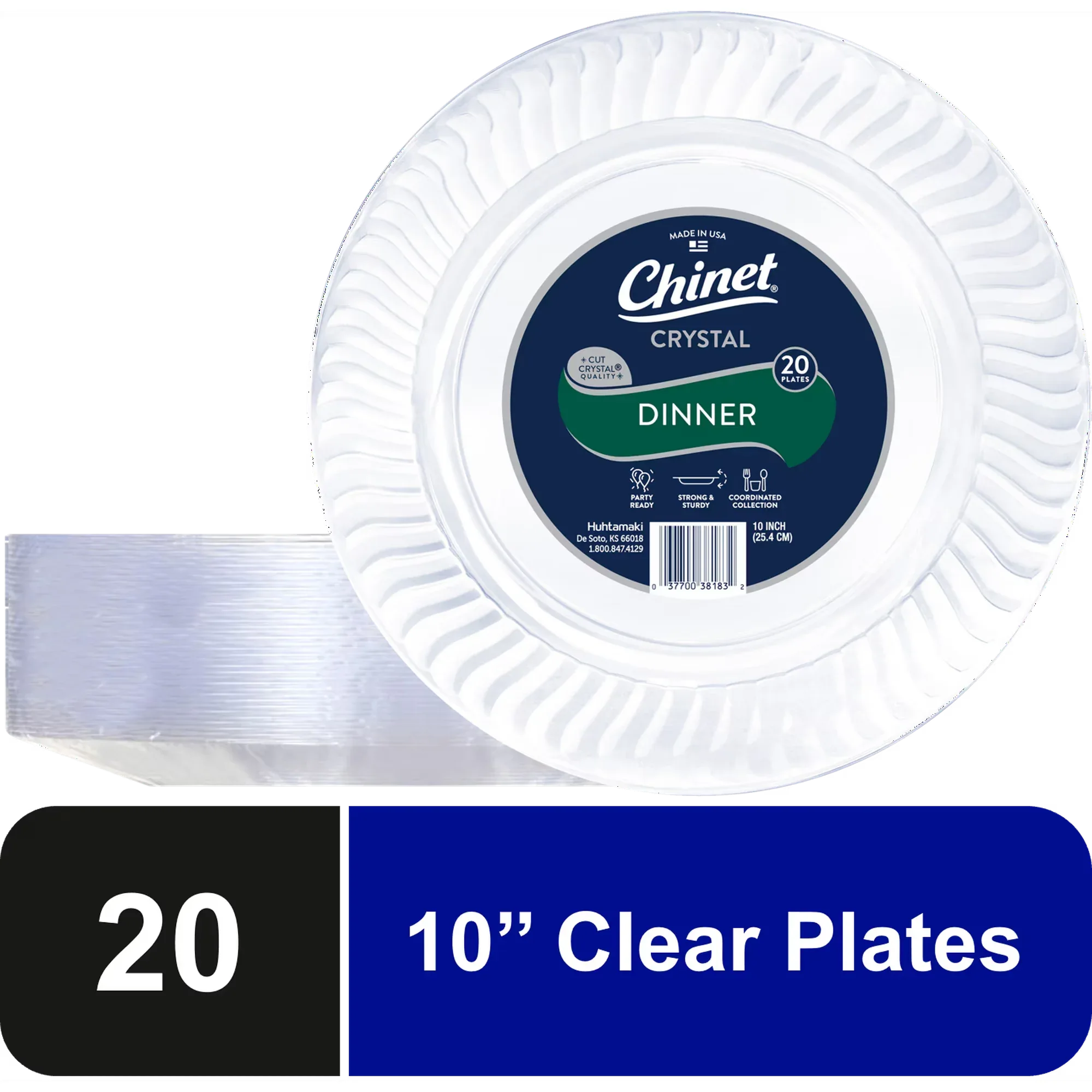 Wholesale Price with free shipping across the USA for Chinet Crystal® Premium Plastic Dinner Plates, 10