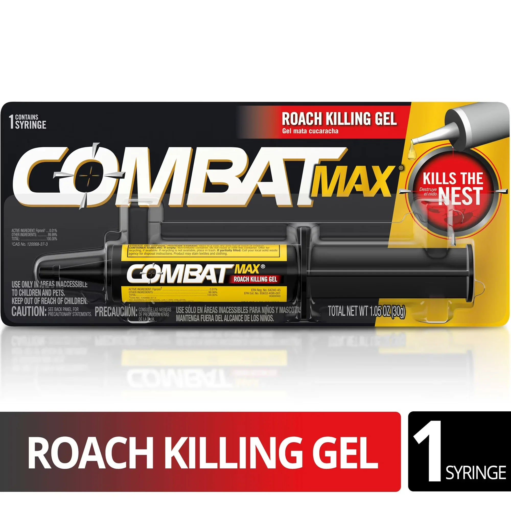 Wholesale Price with free shipping across the USA for Combat Max Roach Killing Gel for Indoor and Outdoor Use, 1 Syringe, 1.05 Ounces - Manji Distributors