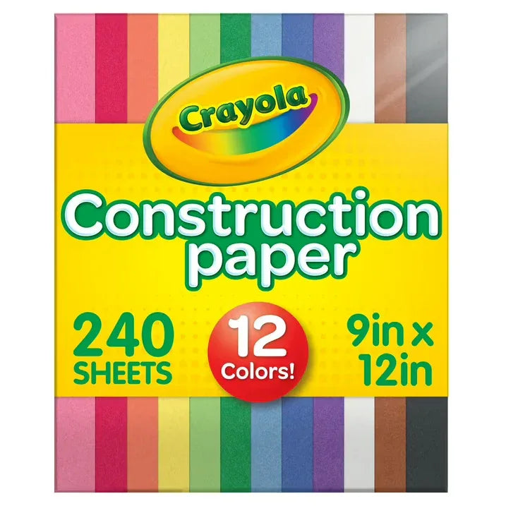Wholesale Price with free shipping across the USA for Crayola Construction Paper, 240 Pgs, School Supplies for Kindergarten, 10 Colors, Arts & Crafts Supplies, Classroom Must Haves - Manji Distributors