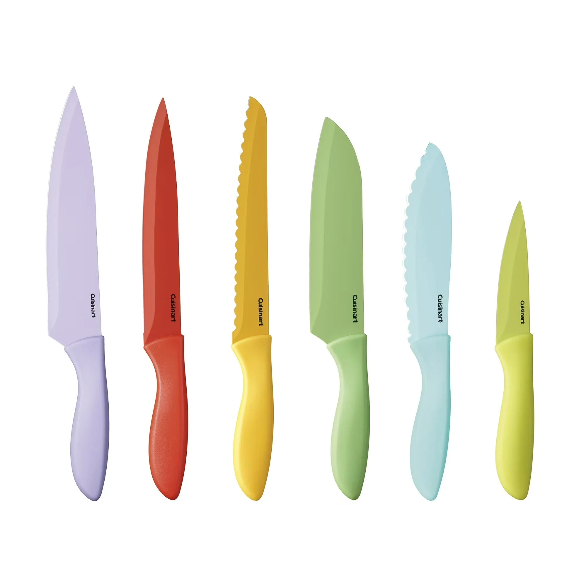 Wholesale Price with free shipping across the USA for Cuisinart C55-12PCER1 12pc Ceramic Coated Color Knife Set with Blade Guards - Manji Distributors