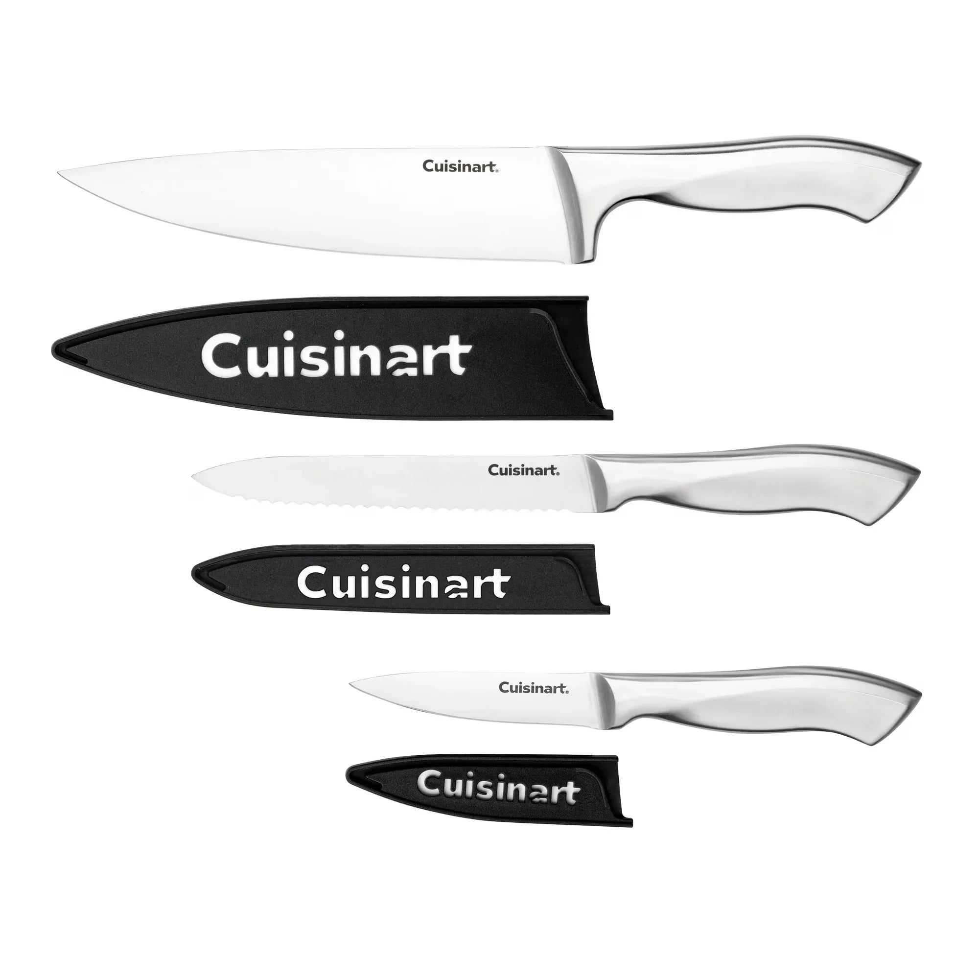 Wholesale Price with free shipping across the USA for Cuisinart Classic Stainless Steel 3-Piece Knife Set with Blade Guards - Manji Distributors