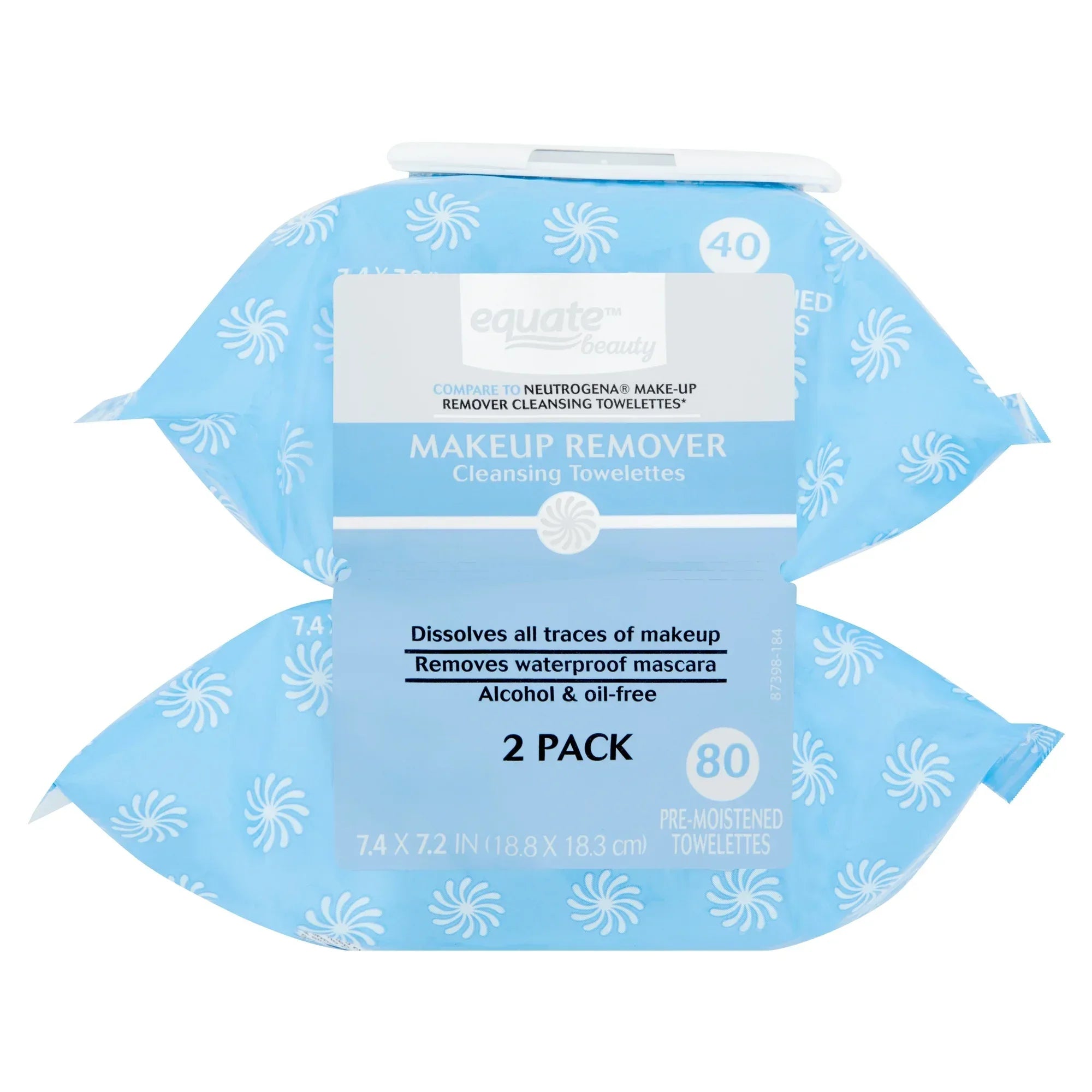 Wholesale Price with free shipping across the USA for Equate Makeup Remover Cleansing Towelette Wipes by Removing Waterproof Mascara, Alcohol Free & Oil-Free (80 Count), Compare to Neutrogena® Makeup Remover Cleansing Towelettes - Manji Distributors