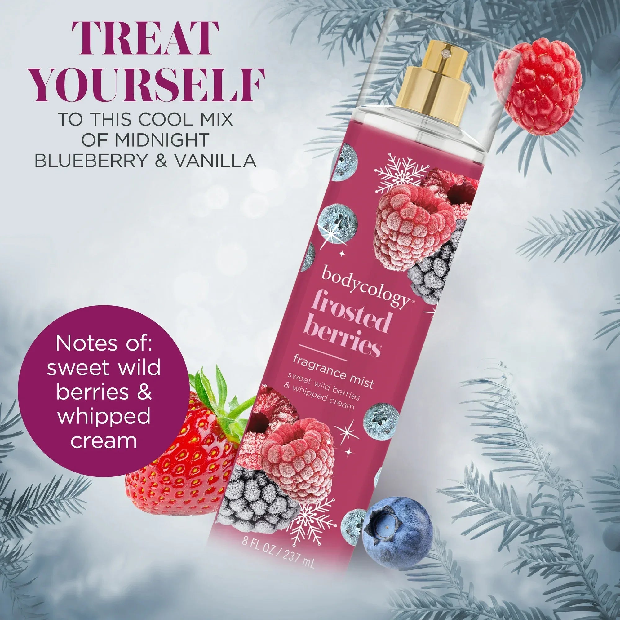 Wholesale Price with free shipping across the USA for Bodycology Fragrance Body Mist, Frosted Berries, 8 fl oz - Manji Distributors
