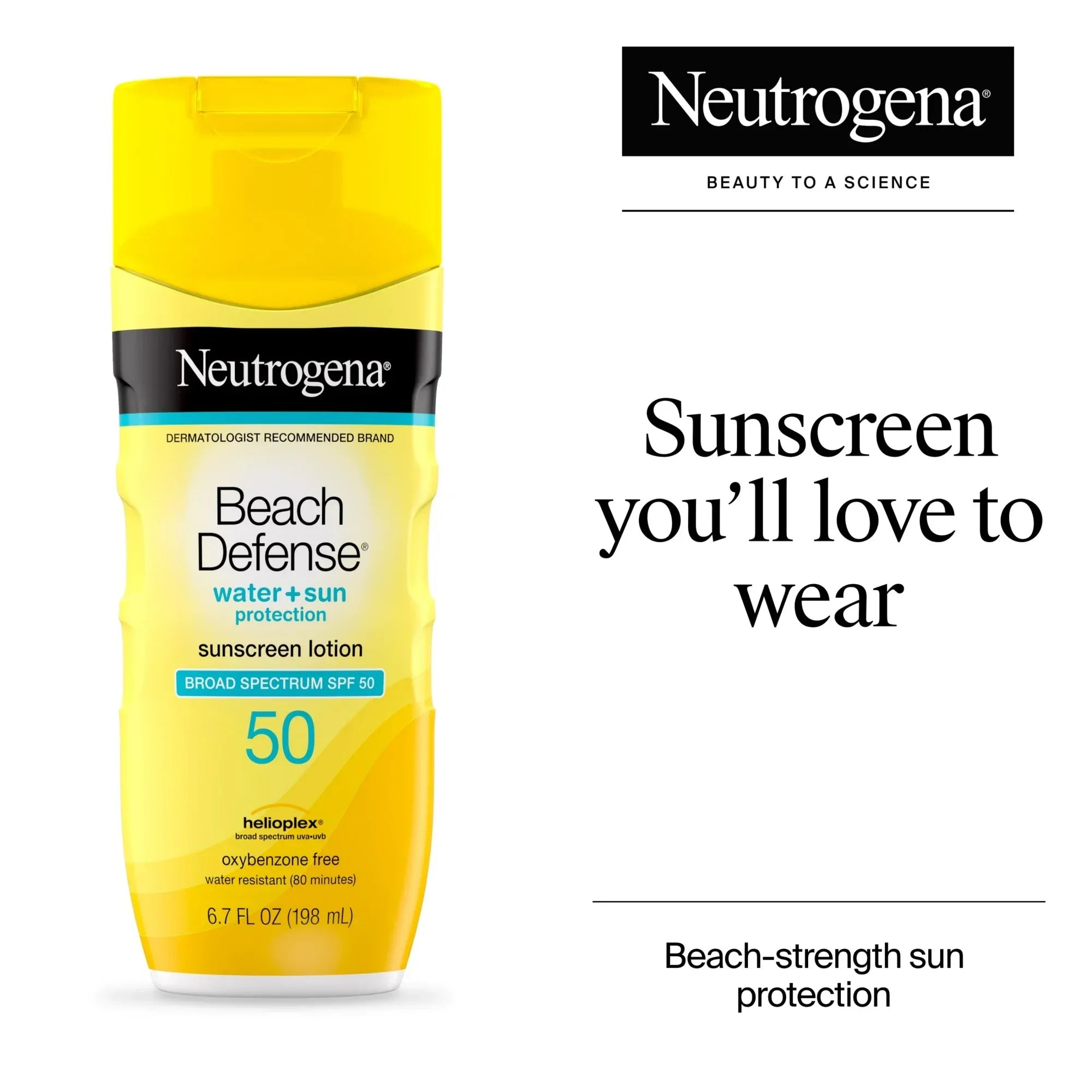 Wholesale Price with free shipping across the USA for Neutrogena Beach Defense SPF 50 Sunscreen Lotion, Oil-Free, 6.7 oz - Manji Distributors