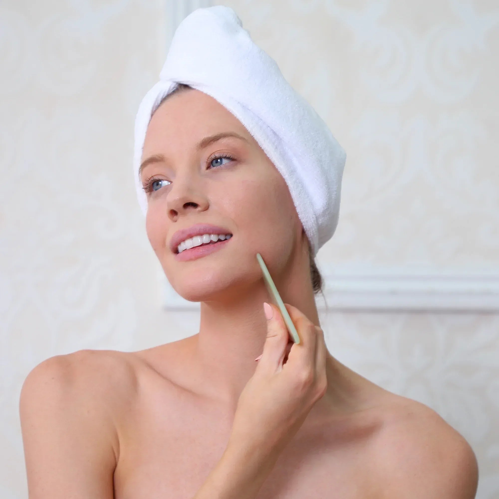 Wholesale Price with free shipping across the USA for Daily Concepts Jade Gua Sha Facial Tool - Manji Distributors