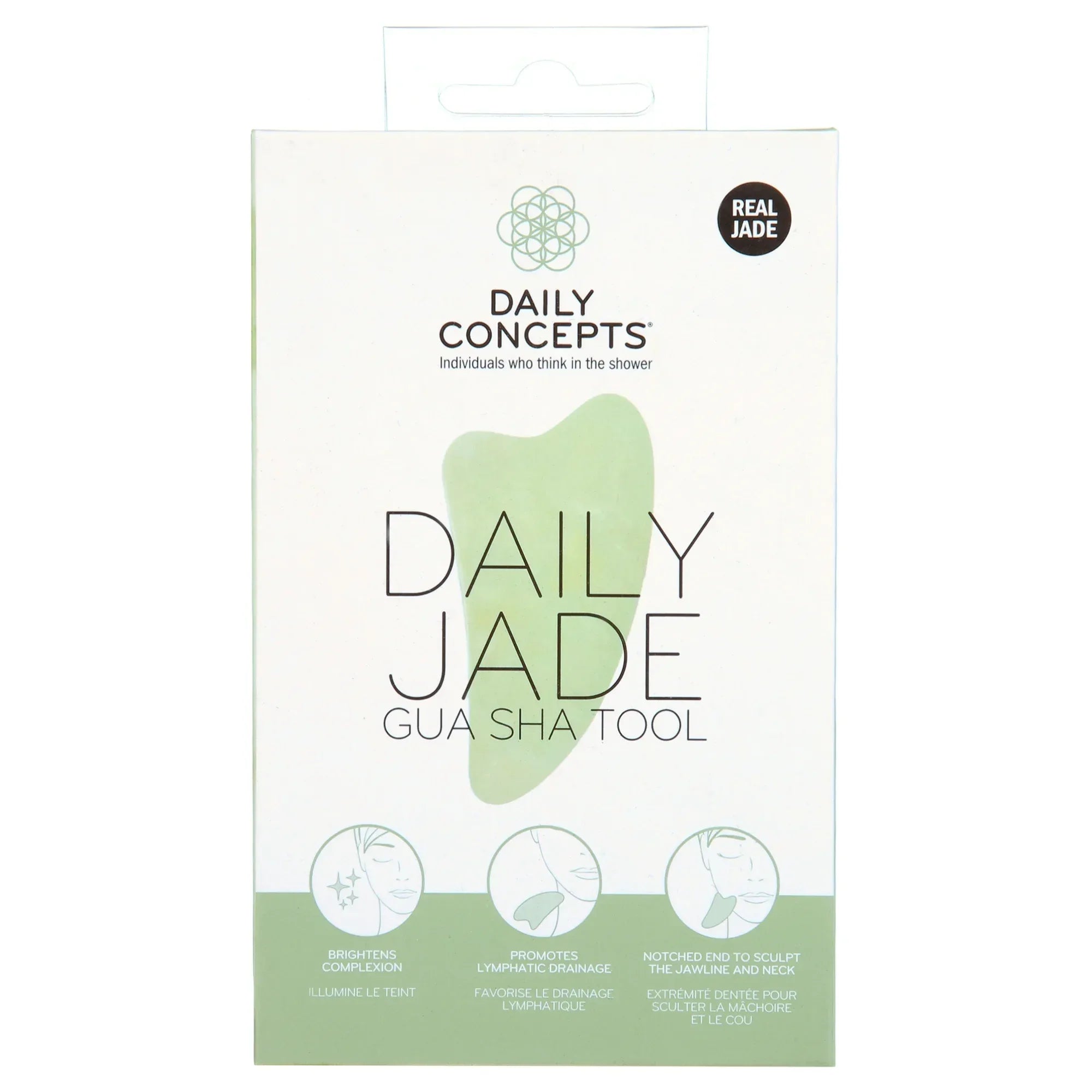 Wholesale Price with free shipping across the USA for Daily Concepts Jade Gua Sha Facial Tool - Manji Distributors