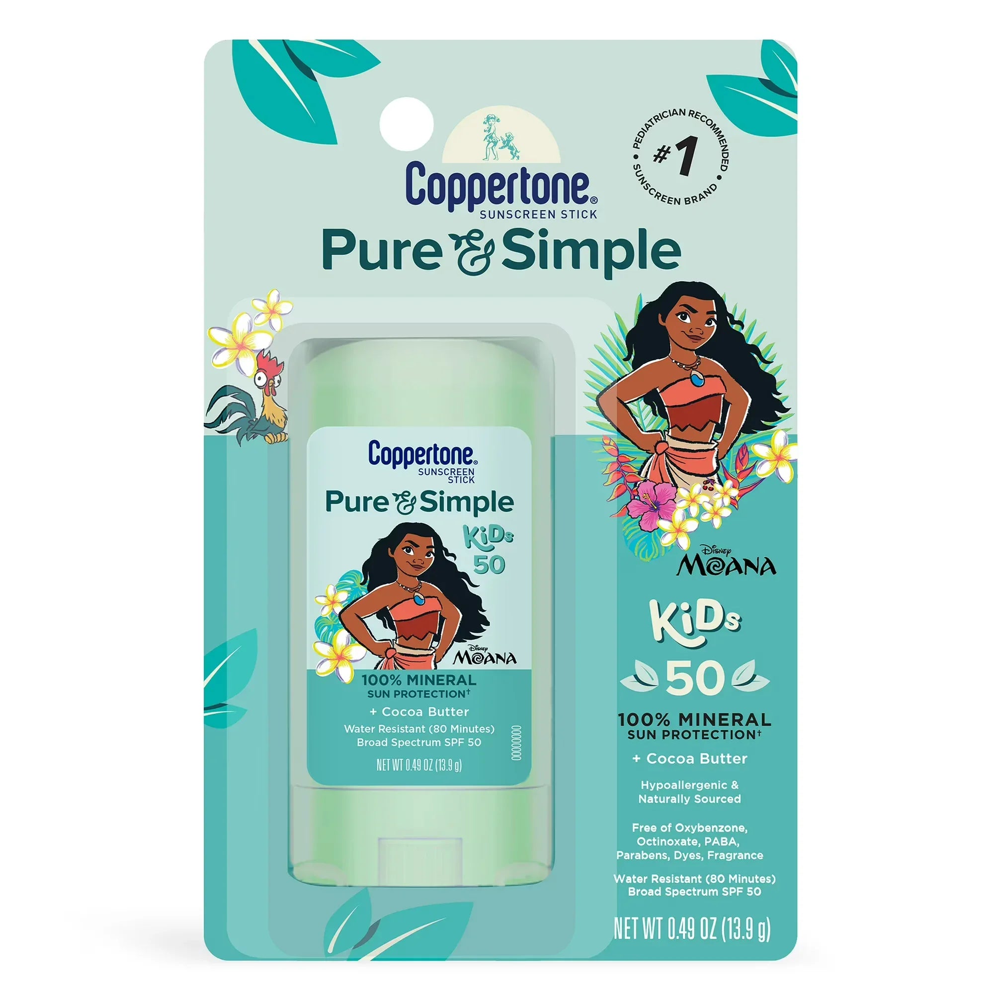 Wholesale Price with free shipping across the USA for Coppertone Pure & Simple, 100% Mineral Sunscreen Stick, Child, SPF 50, 0.49 oz - Manji Distributors