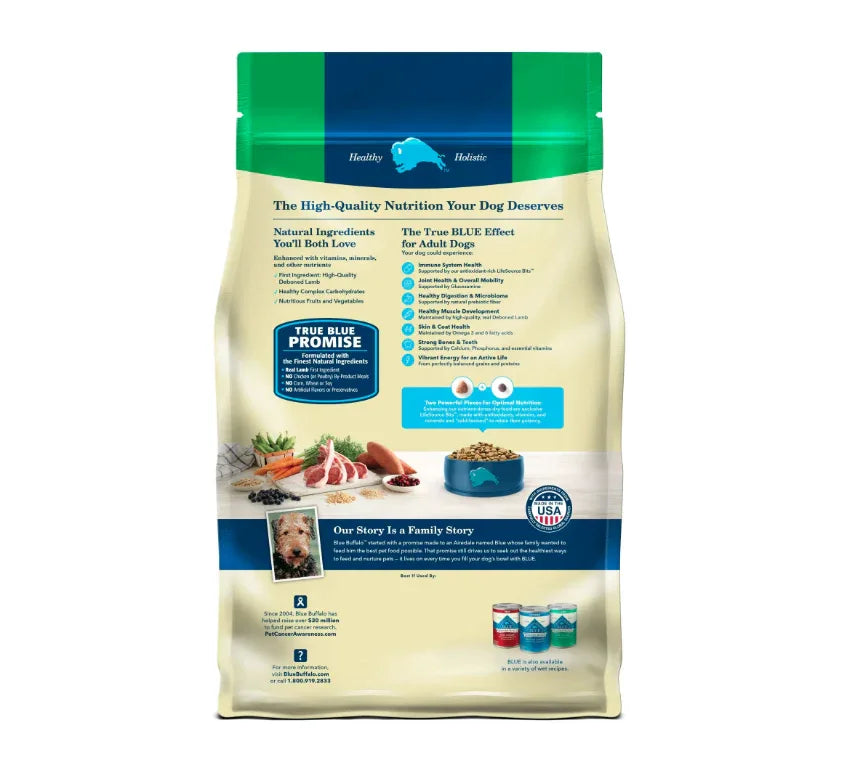 Wholesale Price with free shipping across the USA for Blue Buffalo Life Protection Formula Adult Dry Dog Food, Lamb & Brown Rice, 15 lbs. - Manji Distributors
