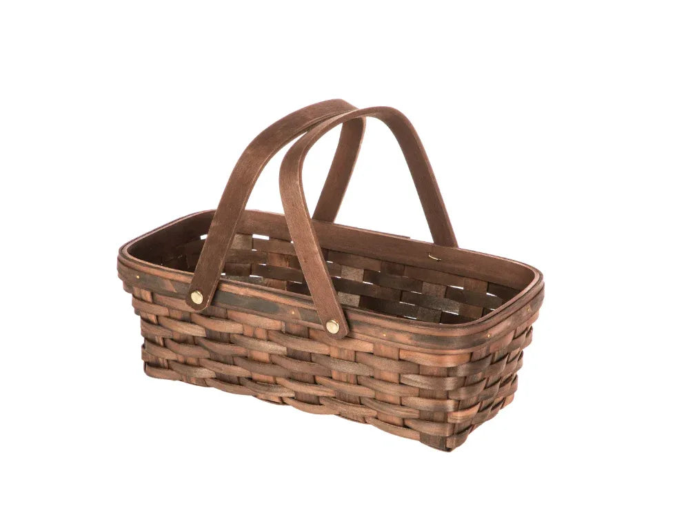 Wholesale Price with free shipping across the USA for Mainstays Woodchip Storage Basket with Handles, Dark Brown, 6.5