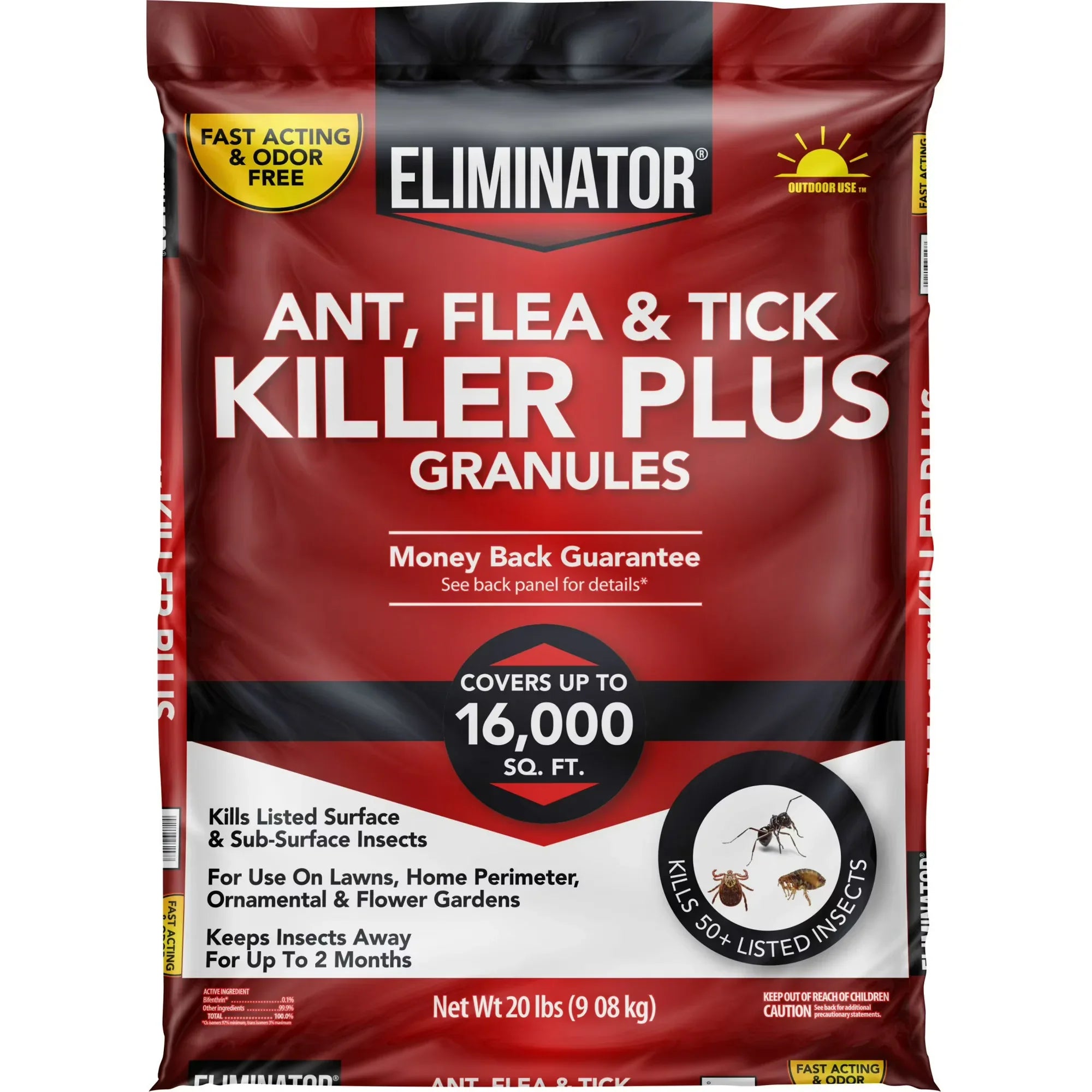 Wholesale Price with free shipping across the USA for Eliminator Ant, Flea & Tick Killer Plus Lawn Insect Granules, 20lb - Manji Distributors