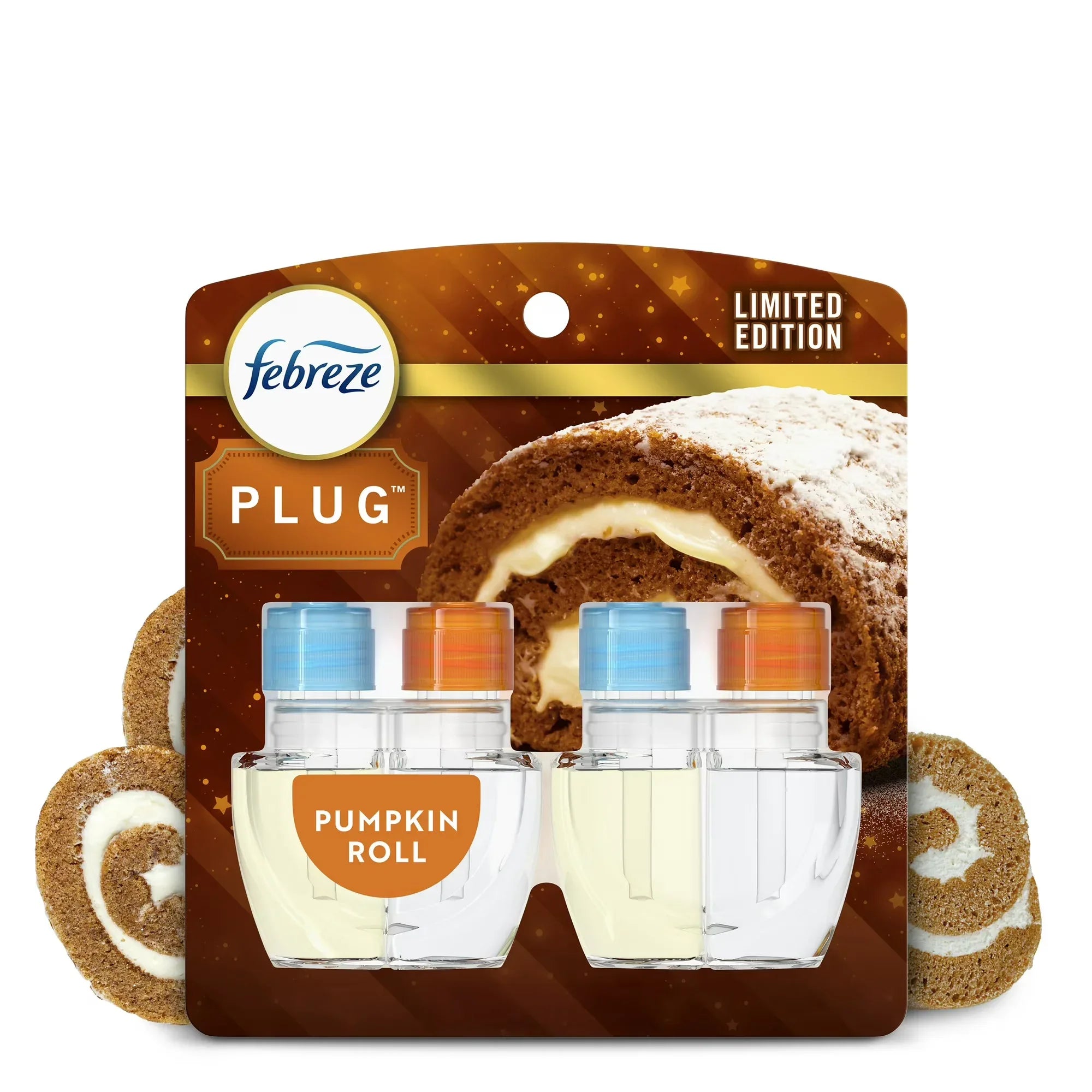 Wholesale Price with free shipping across the USA for Febreze Plug In Air Freshener, Odor-Fighting Scented Oil Refill, Pumpkin Roll, 2 Refill - Manji Distributors