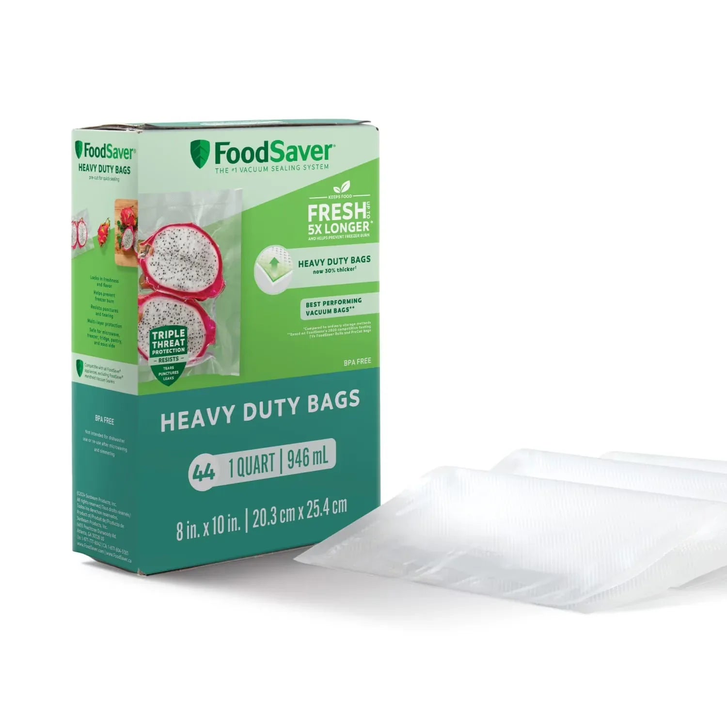 Wholesale Price with free shipping across the USA for FoodSaver Heavy Duty Vacuum Seal Bags, 1 Quart, 44 Count - Manji Distributors