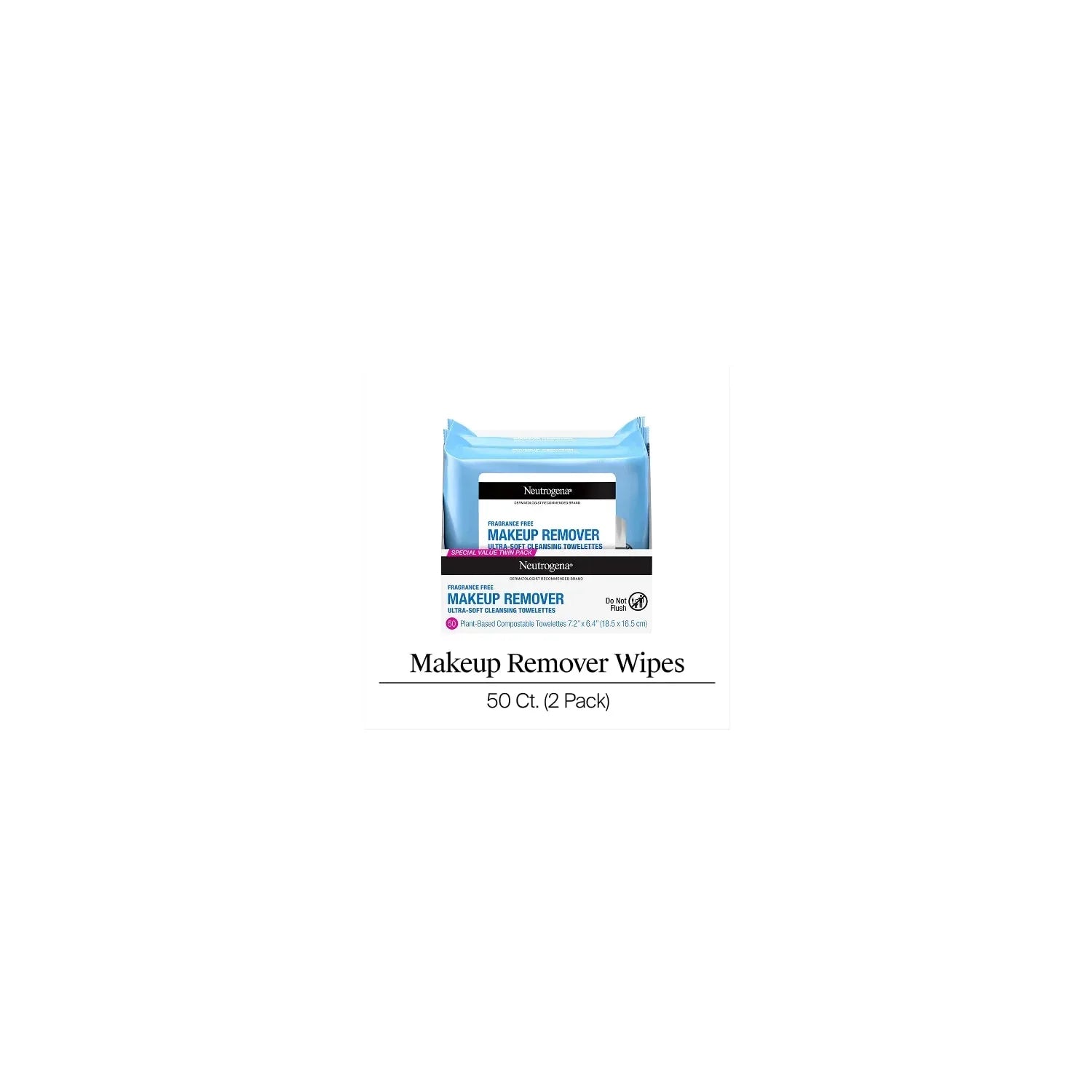 Wholesale Price with free shipping across the USA for Neutrogena Fragrance Free Makeup Remover Wipes, Face Cleansing Towelettes, 25 Count, 2 Pack - Manji Distributors