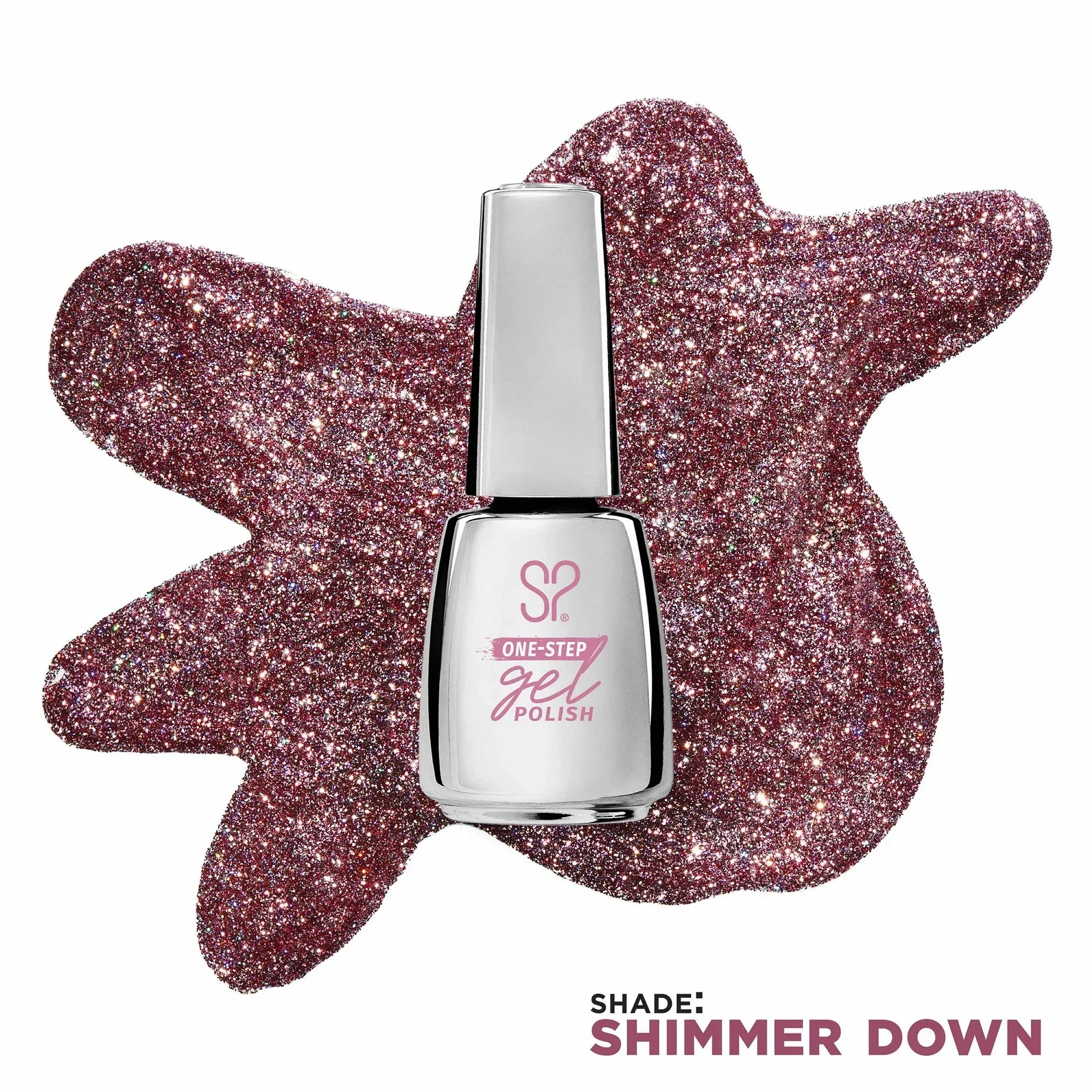 Wholesale Price with free shipping across the USA for Salon Perfect One Step Gel Nail Polish, Shimmer Down, Pink Glitter, 0.5 fl oz - Manji Distributors