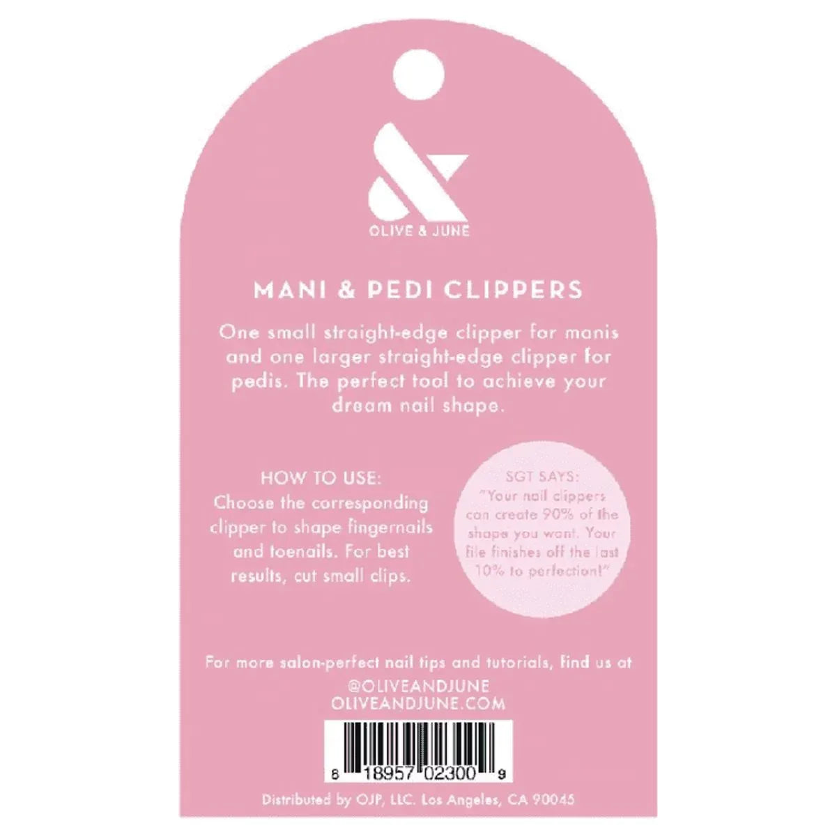 Wholesale Price with free shipping across the USA for Olive & June Mani & Pedi Clippers, 2 Count, Pink - Manji Distributors