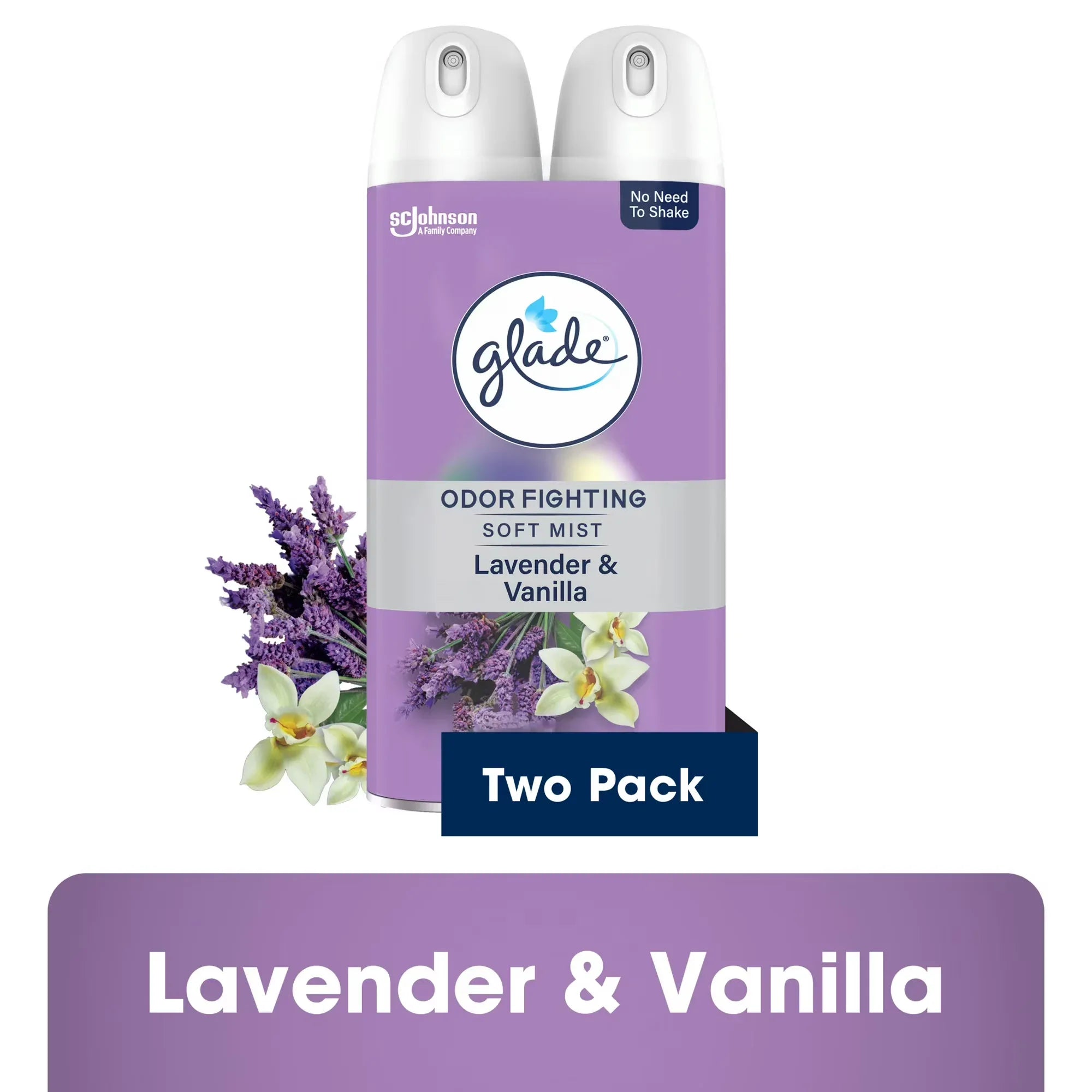 Wholesale Price with free shipping across the USA for Glade Air Freshener Spray, Lavender & Vanilla scent, Infused with Essential Oils, 8 oz, 2 Count - Manji Distributors