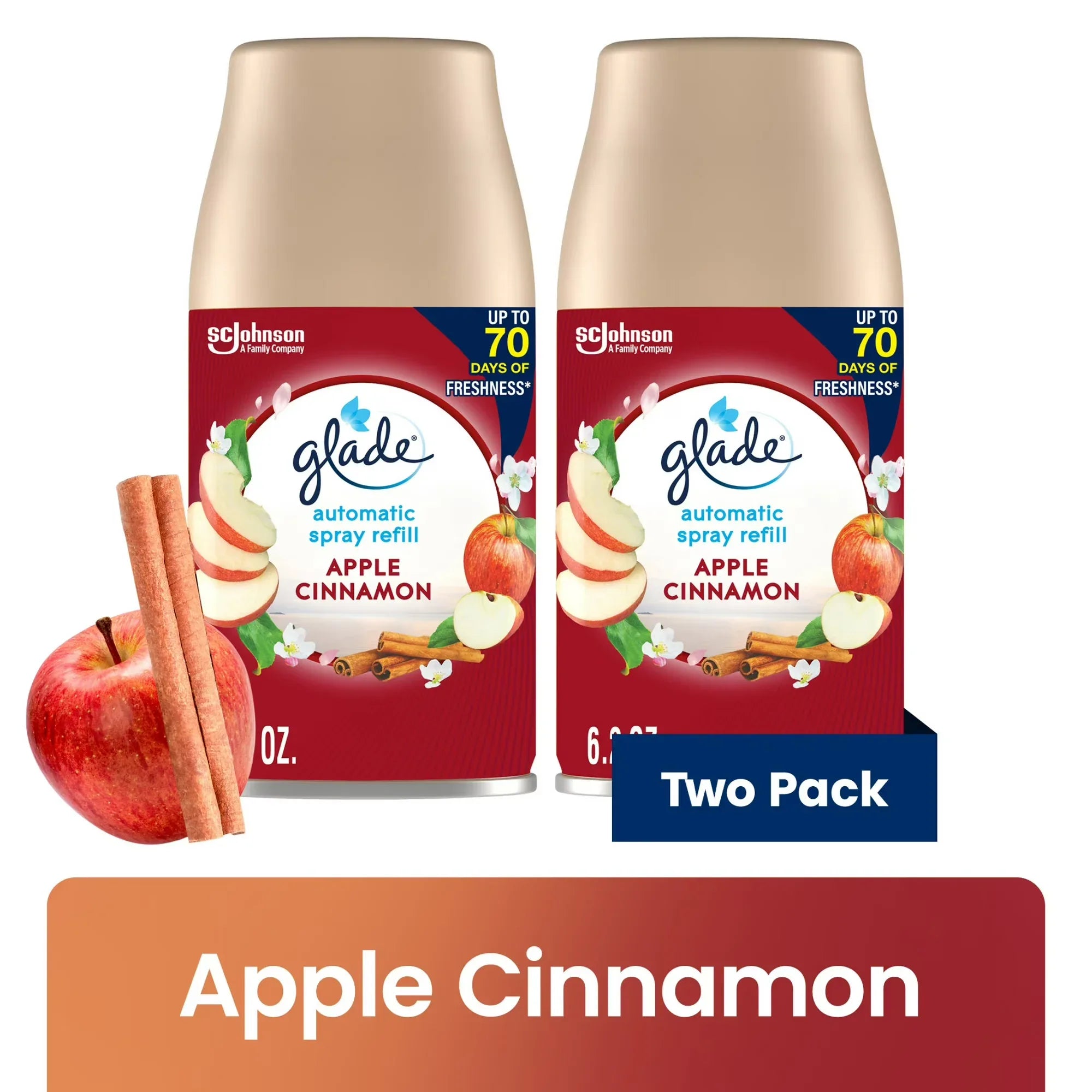 Wholesale Price with free shipping across the USA for Glade Automatic Spray Refill 2 ct, Apple Cinnamon, 12.4 oz. Total, Air Freshener - Manji Distributors