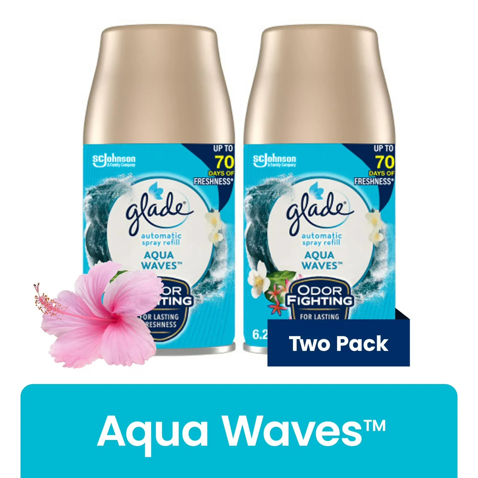 Wholesale Price with free shipping across the USA for Glade Automatic Spray Refills, Air Freshener, Mothers Day Gifts, Infused with Essential Oils, Aqua Waves, 6.2 oz, 2 Count - Manji Distributors
