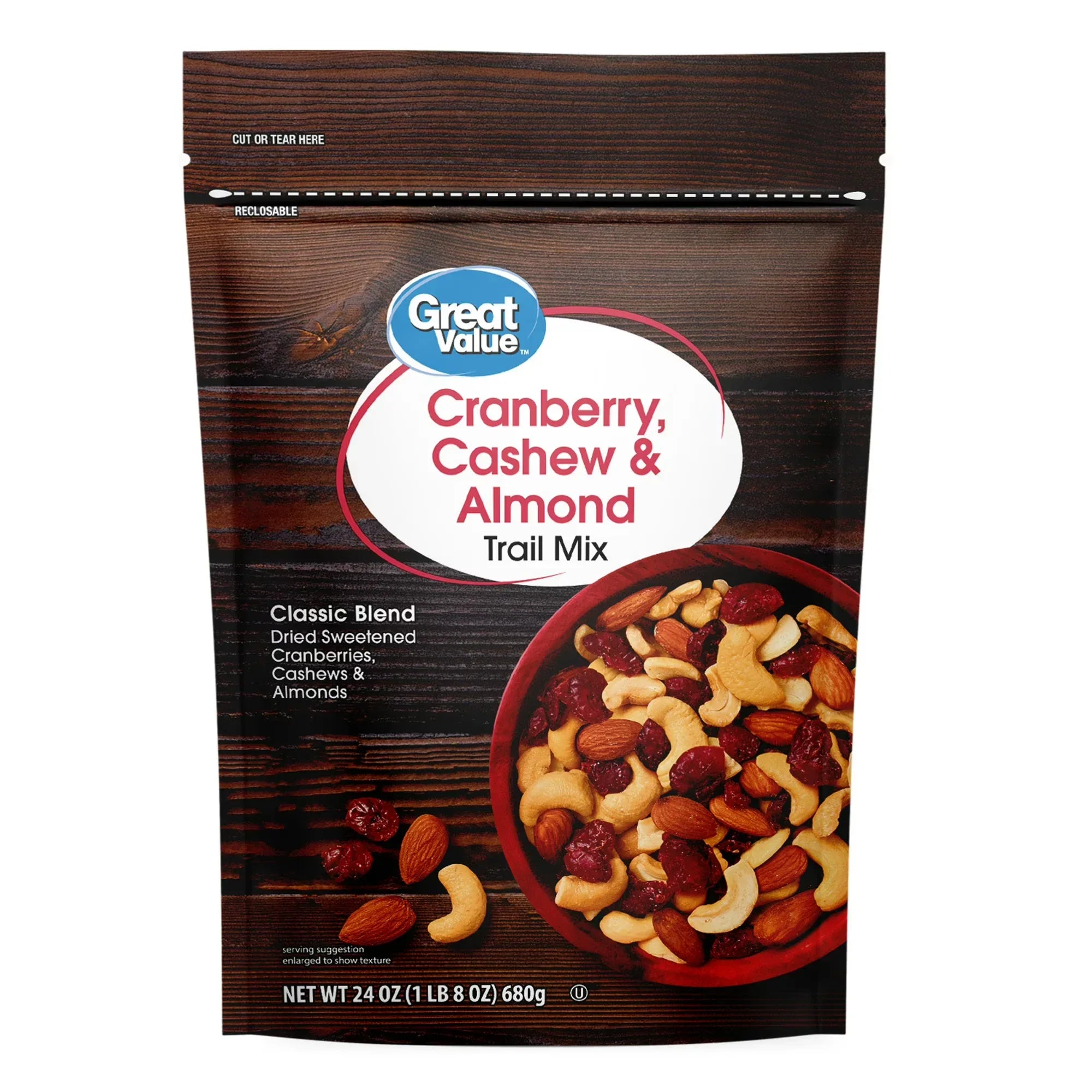 Wholesale Price with free shipping across the USA for Great Value Cranberry Cashew & Almond Trail Mix, 24 oz - Manji Distributors