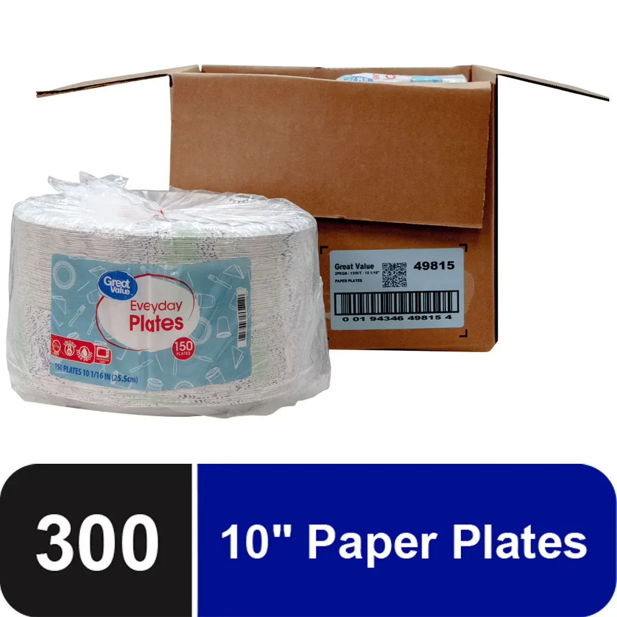 Wholesale Price with free shipping across the USA for Great Value Everyday Disposable Paper Plate 10