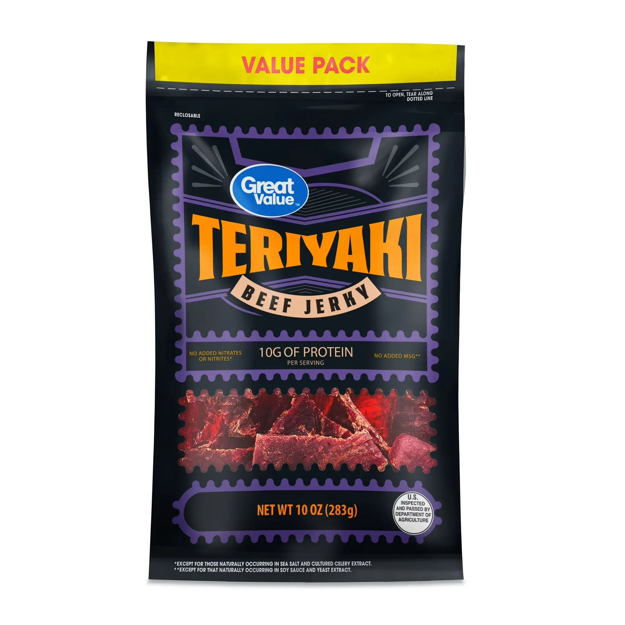 Wholesale Price with free shipping across the USA for Great Value Teriyaki Beef Jerky Value Pack, 10 oz - Manji Distributors