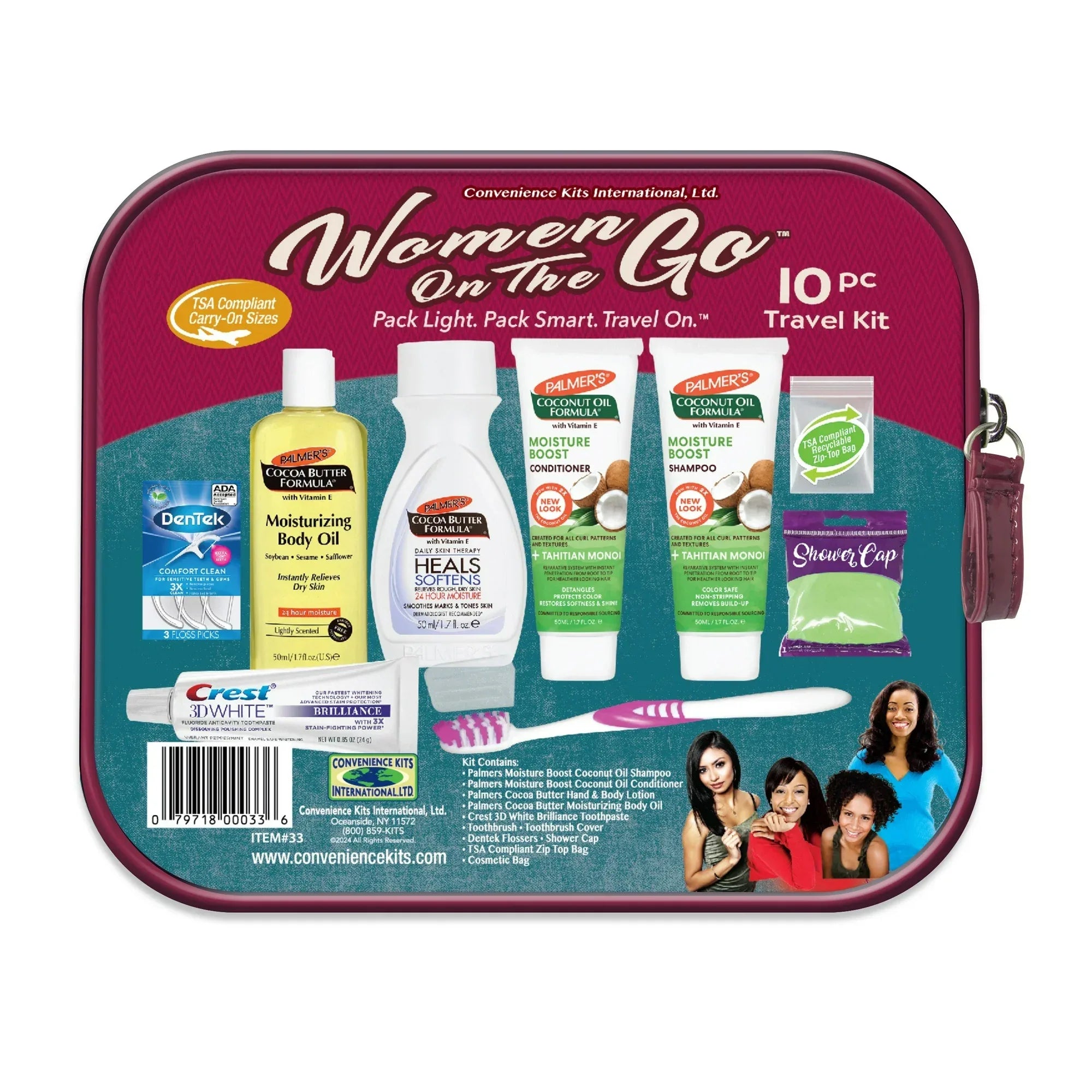 Wholesale Price with free shipping across the USA for Convenience Kits International, Womens Multicultural 10 PC Kit Featuring: Palmers Hair and Body Care Trial-Size Products - Manji Distributors