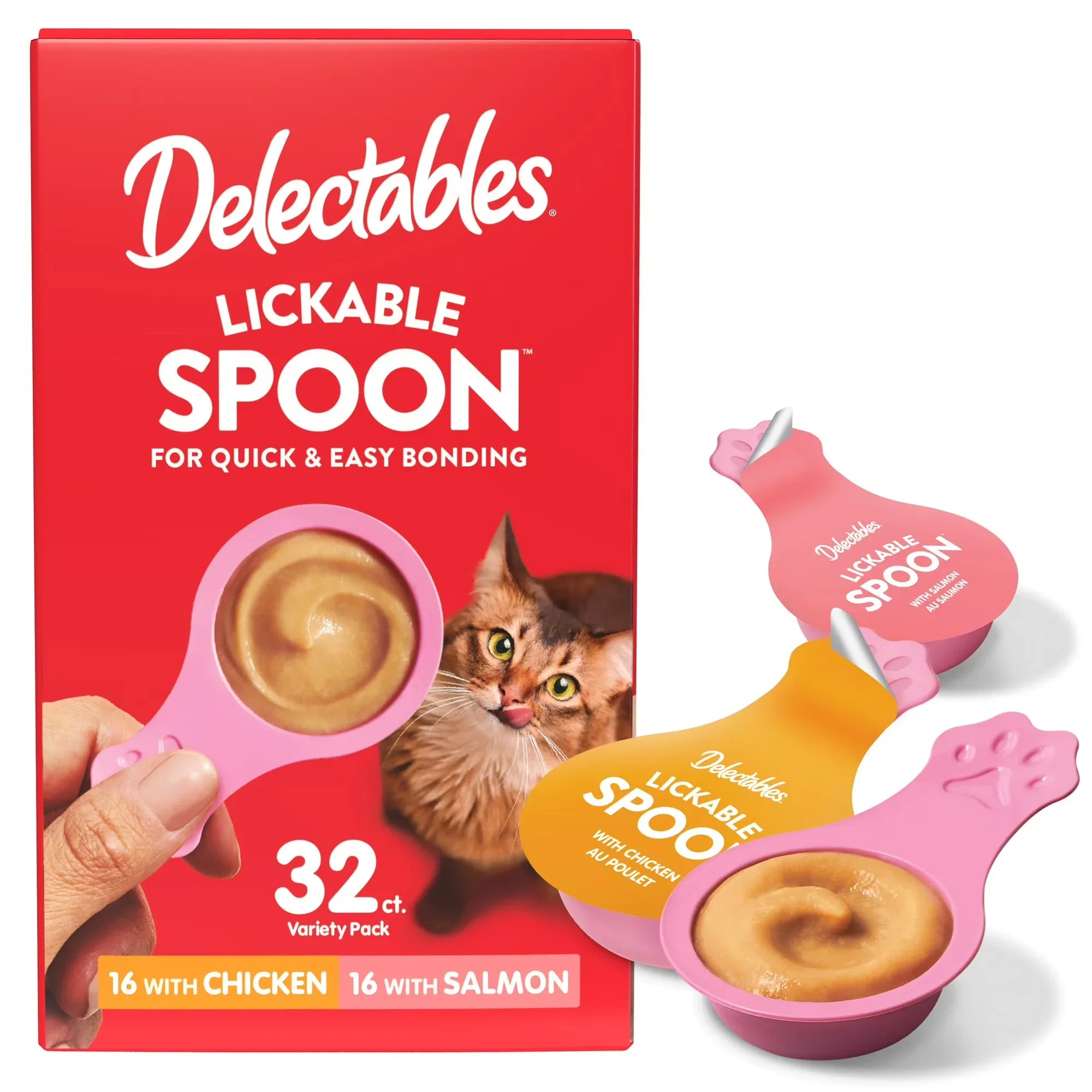 Wholesale Price with free shipping across the USA for Hartz Delectables Lickable Spoon, Interactive Lickable Cat Treats for Quick & Easy Bonding, Variety Pack 32ct - Manji Distributors