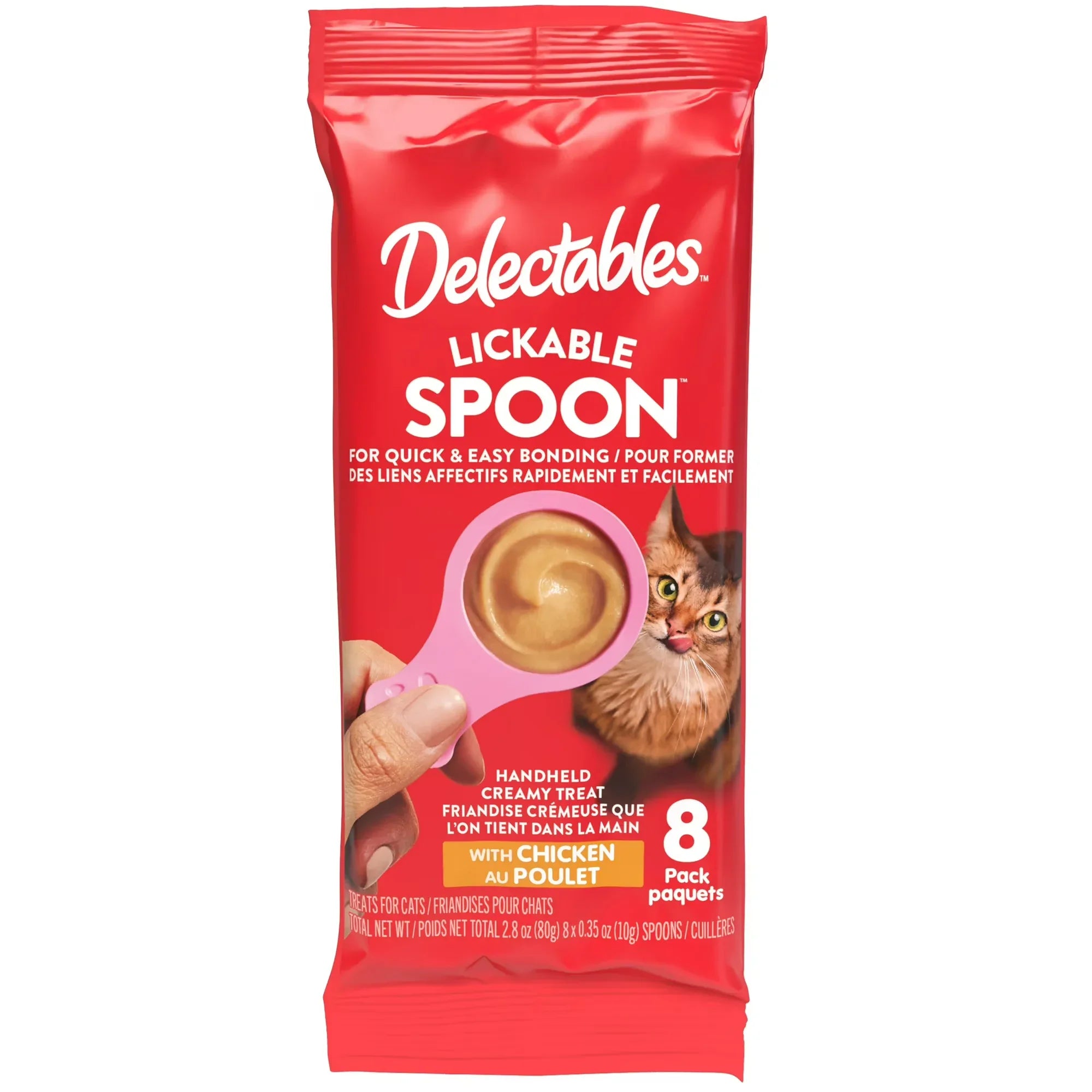 Wholesale Price with free shipping across the USA for Hartz Delectables Lickable Spoon, Interactive Wet Cat Treats, Chicken 8ct - Manji Distributors