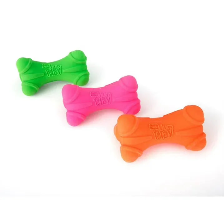 Wholesale Price with free shipping across the USA for Hartz Dura Play Medium Bone Dog Toy with Bacon Scent and Squeaker, Latex, 3 Pack - Manji Distributors
