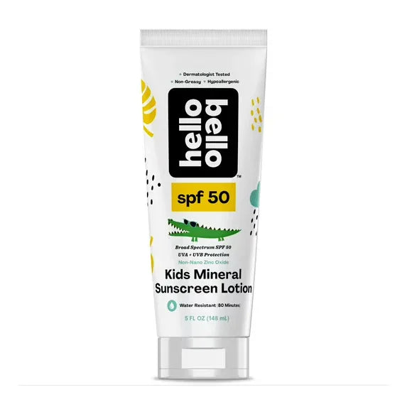 Wholesale Price with free shipping across the USA for Hello Bello Mineral SPF 50 Kids Sunscreen, Reef-Friendly Lotion for Kids and Adults, 5.0 fl oz - Manji Distributors
