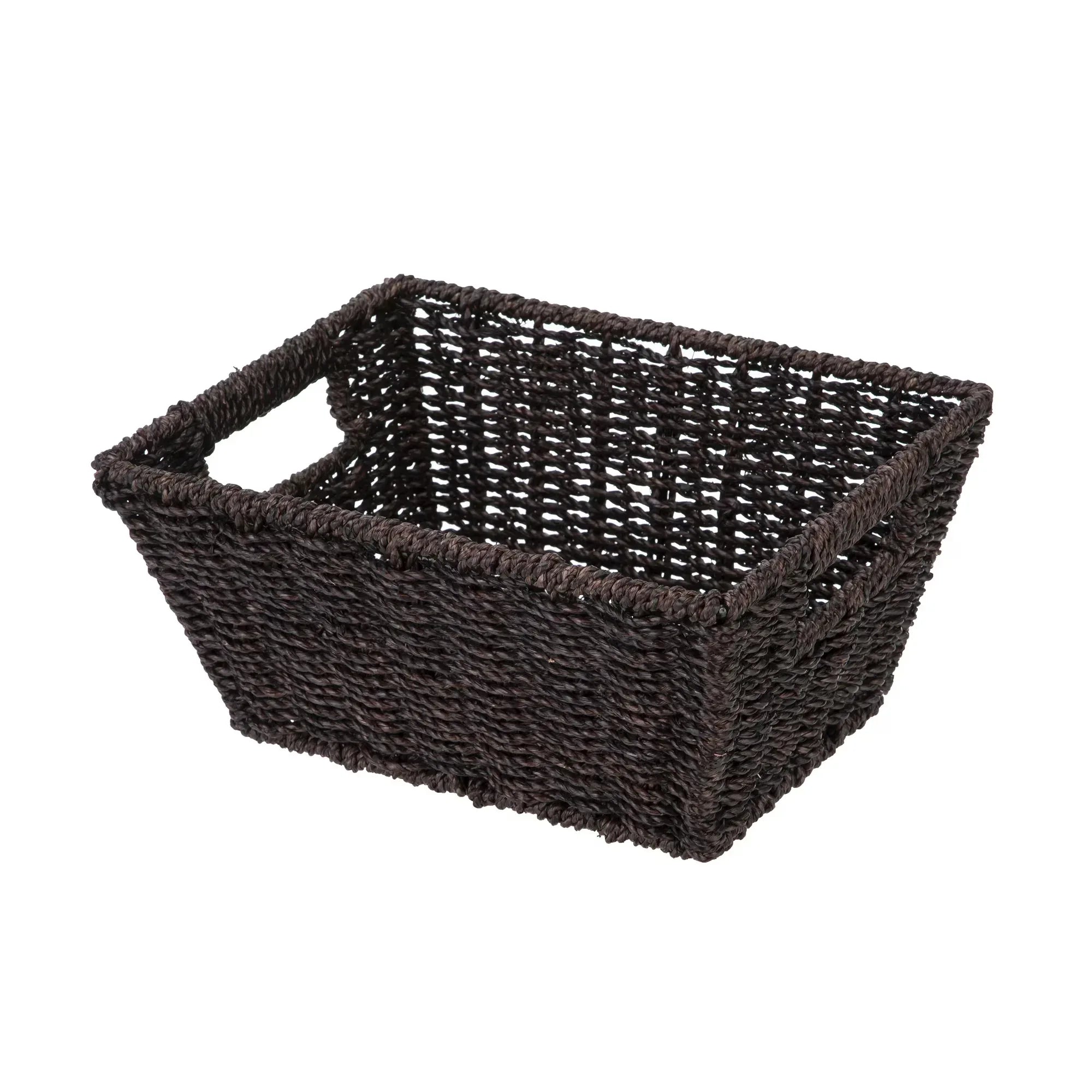 Wholesale Price with free shipping across the USA for Homezone Espresso Handwoven Seagrass Basket, Rectangle - Manji Distributors