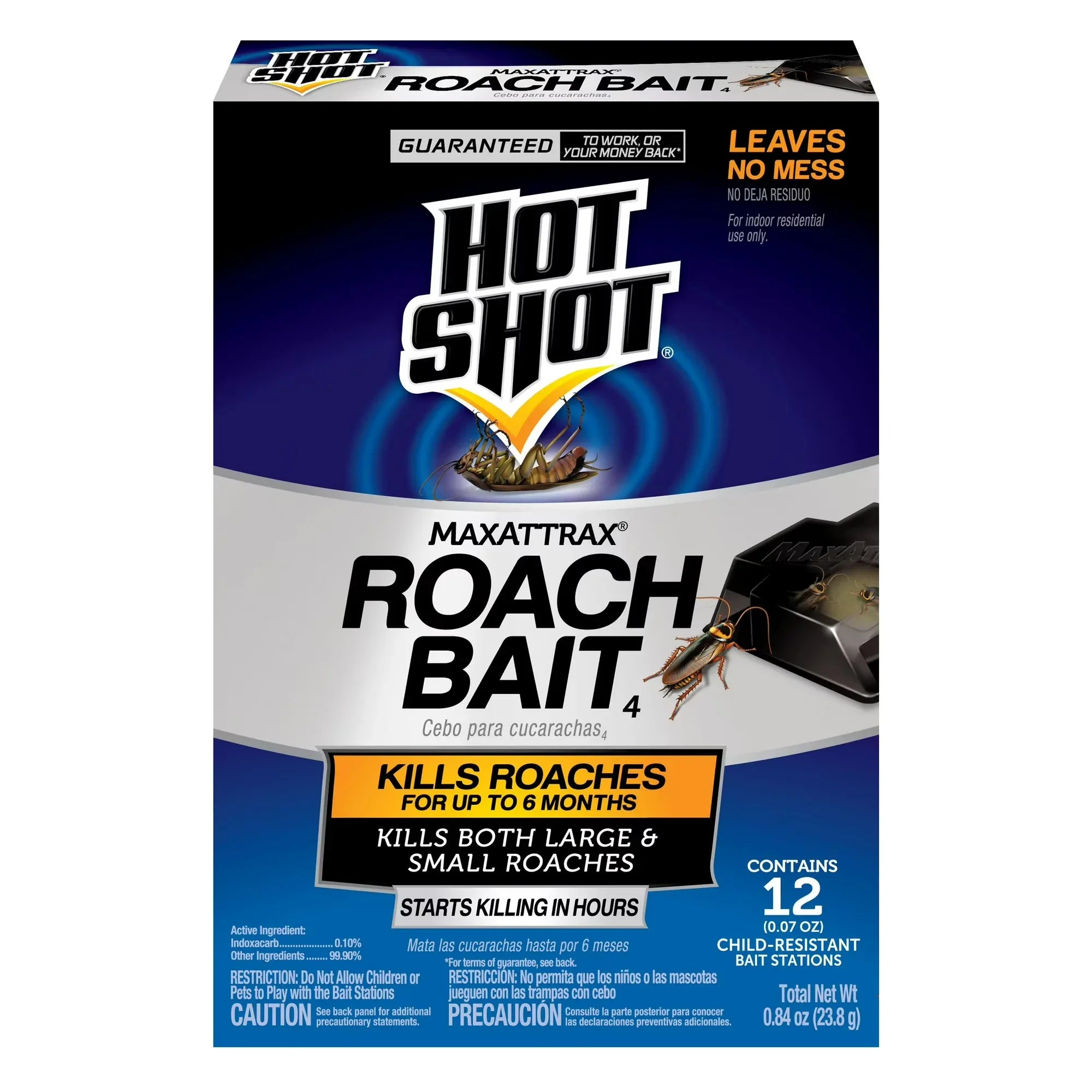 Wholesale Price with free shipping across the USA for Hot Shot MaxAttrax Roach Bait, Child-Resistant Bait Stations, 12 Count - Manji Distributors