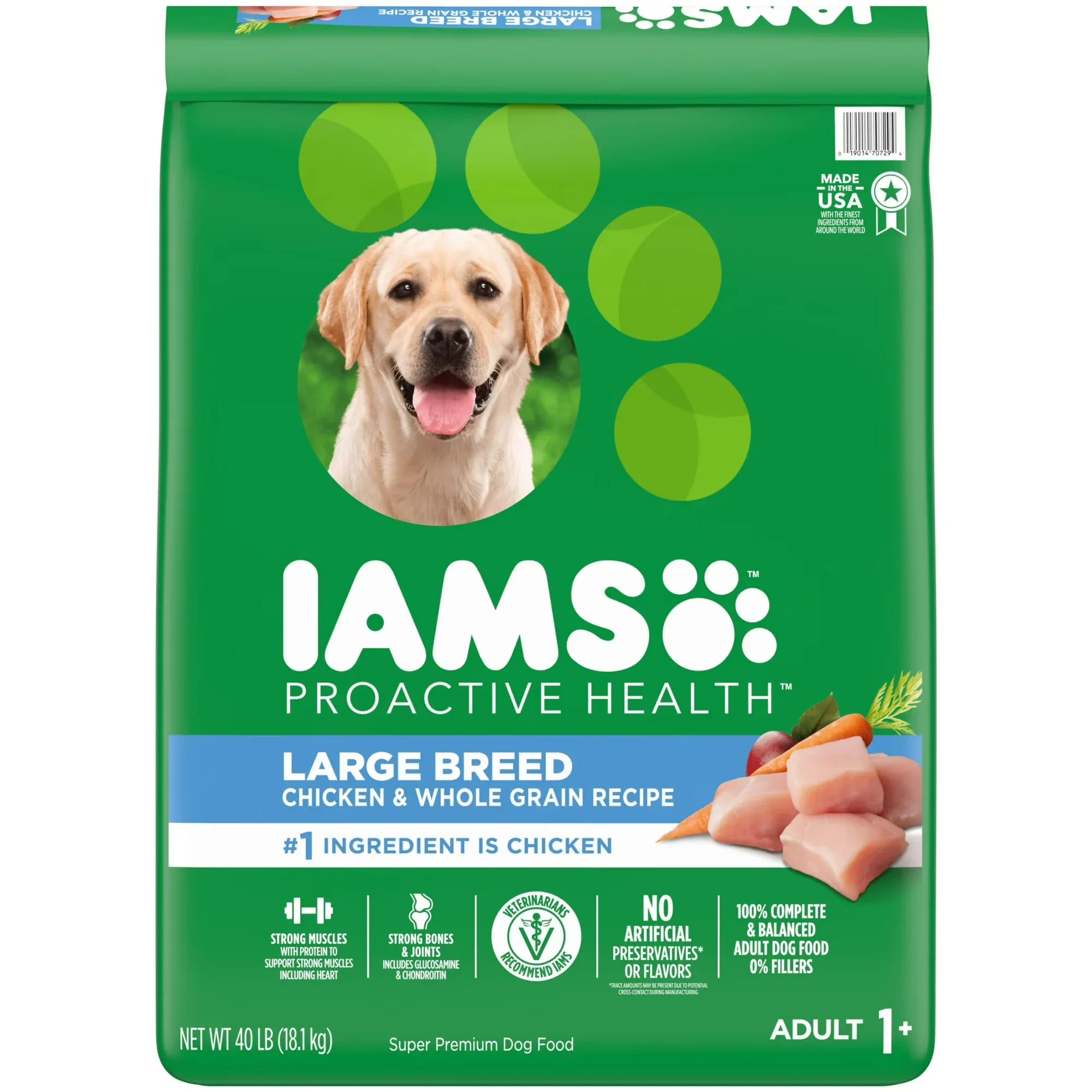Wholesale Price with free shipping across the USA for Iams Proactive Health Chicken And Whole Grains Flavor For Large Breed Dry Dog Food, 40 Lb Bag - Manji Distributors