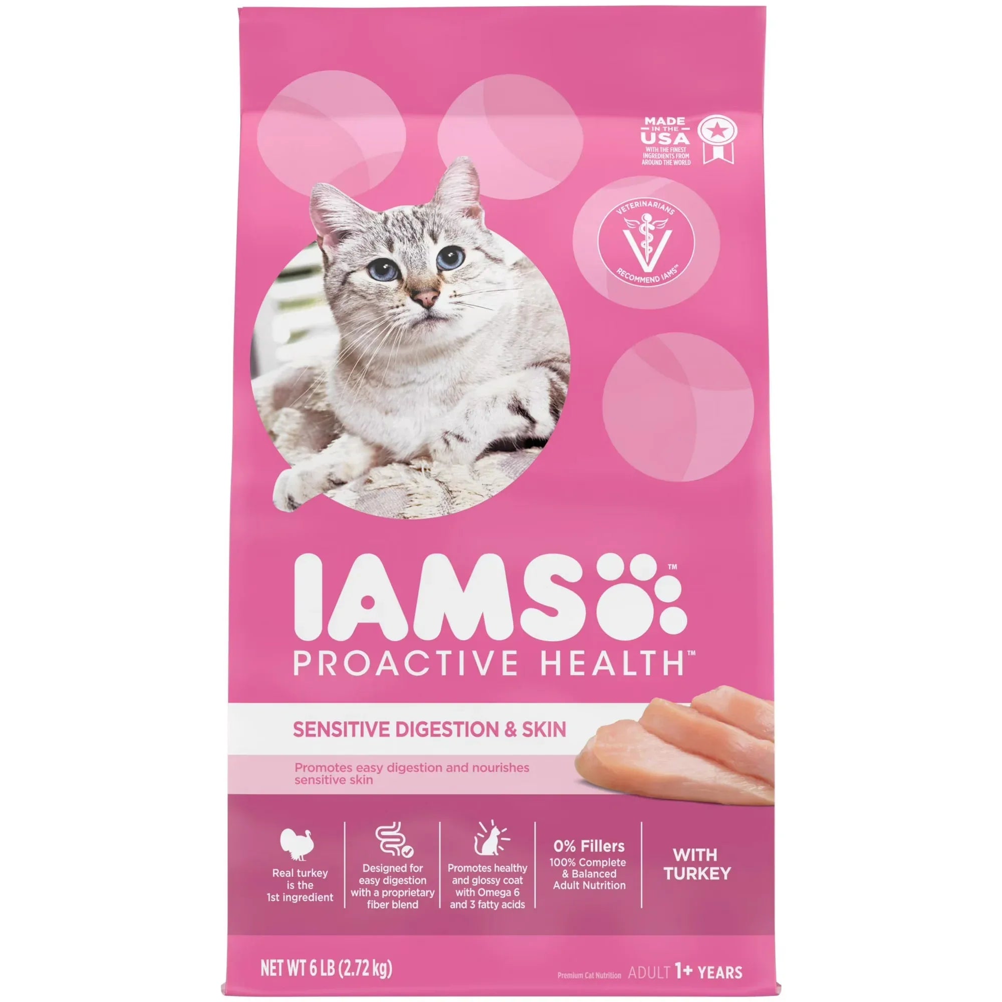 Wholesale Price with free shipping across the USA for Iams Proactive Health Turkey Dry Cat Food, 6 Lb Bag - Manji Distributors