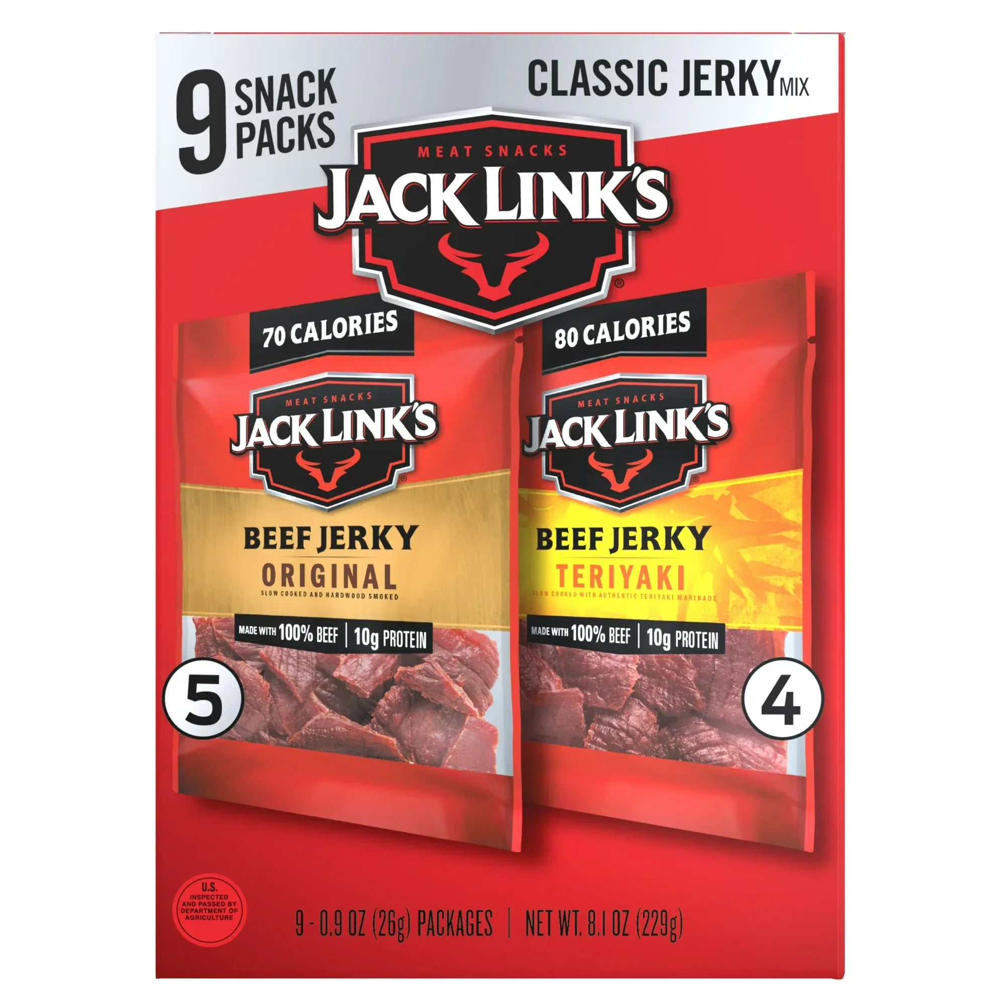 Wholesale Price with free shipping across the USA for Jack Link's Original & Teriyaki Beef Jerky, 9 Pack - Manji Distributors