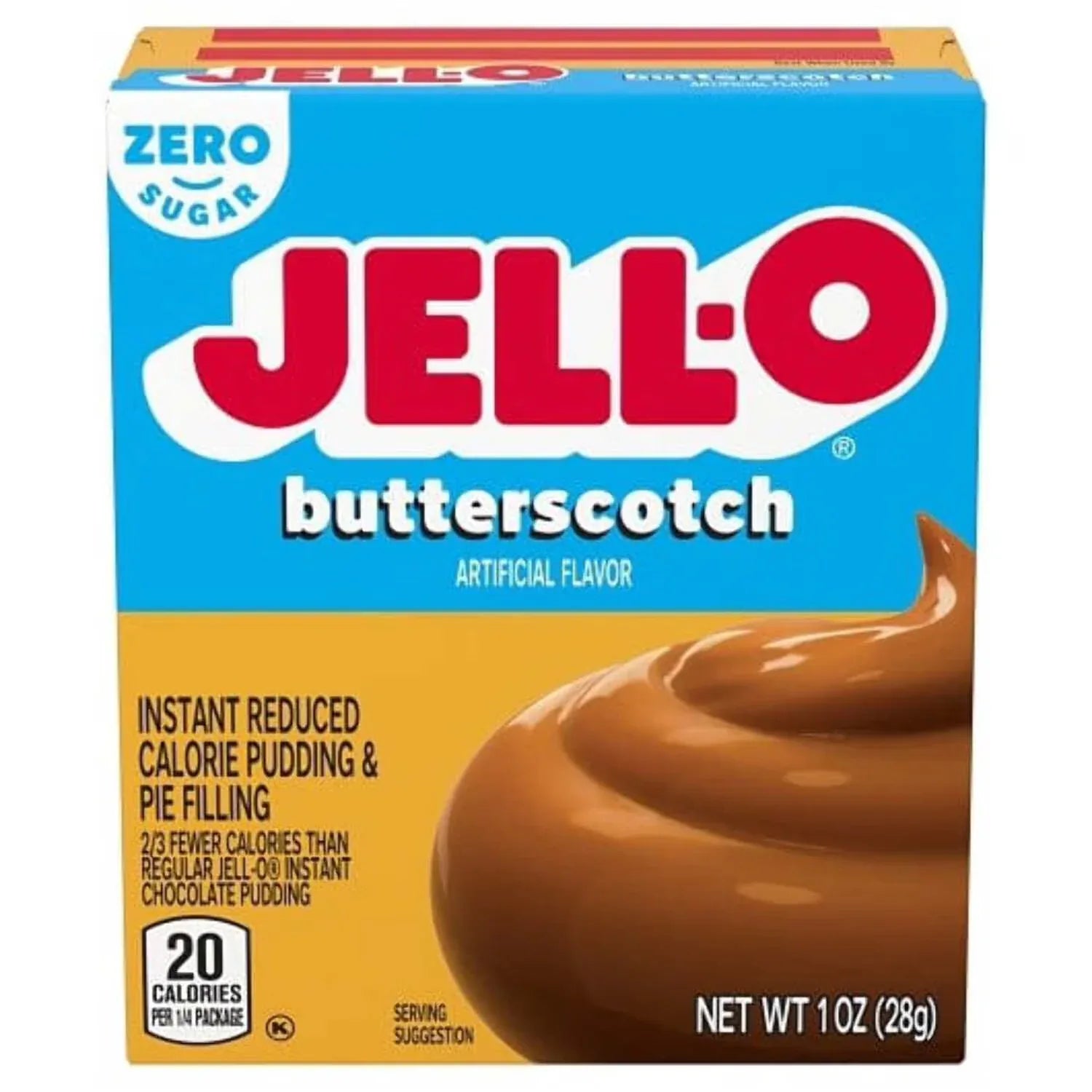 Wholesale Price with free shipping across the USA for (24 pack) Jell-O Butterscotch Zero Sugar Instant Reduced Calorie Pudding & Pie Filling Mix, 1 oz Box - Manji Distributors
