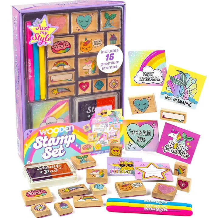 Wholesale Price with free shipping across the USA for Just My Style Wooden Stamp, Art & Craft Kit for Boys & Girls, Kids & Teens (28 Pieces) - Manji Distributors