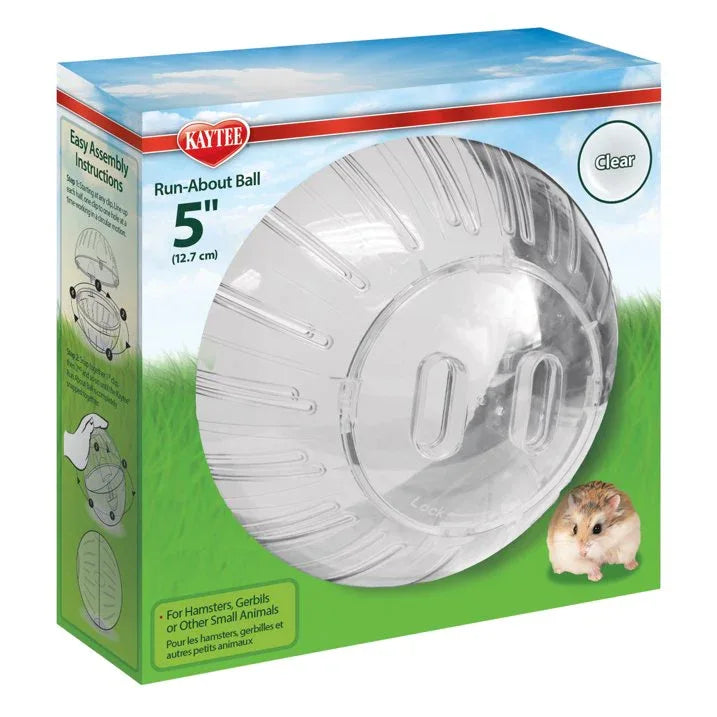 Wholesale Price with free shipping across the USA for Kaytee Run-About Ball for Dwarf Hamsters, Mice and Other Small Animals, Clear 5 Inches - Manji Distributors