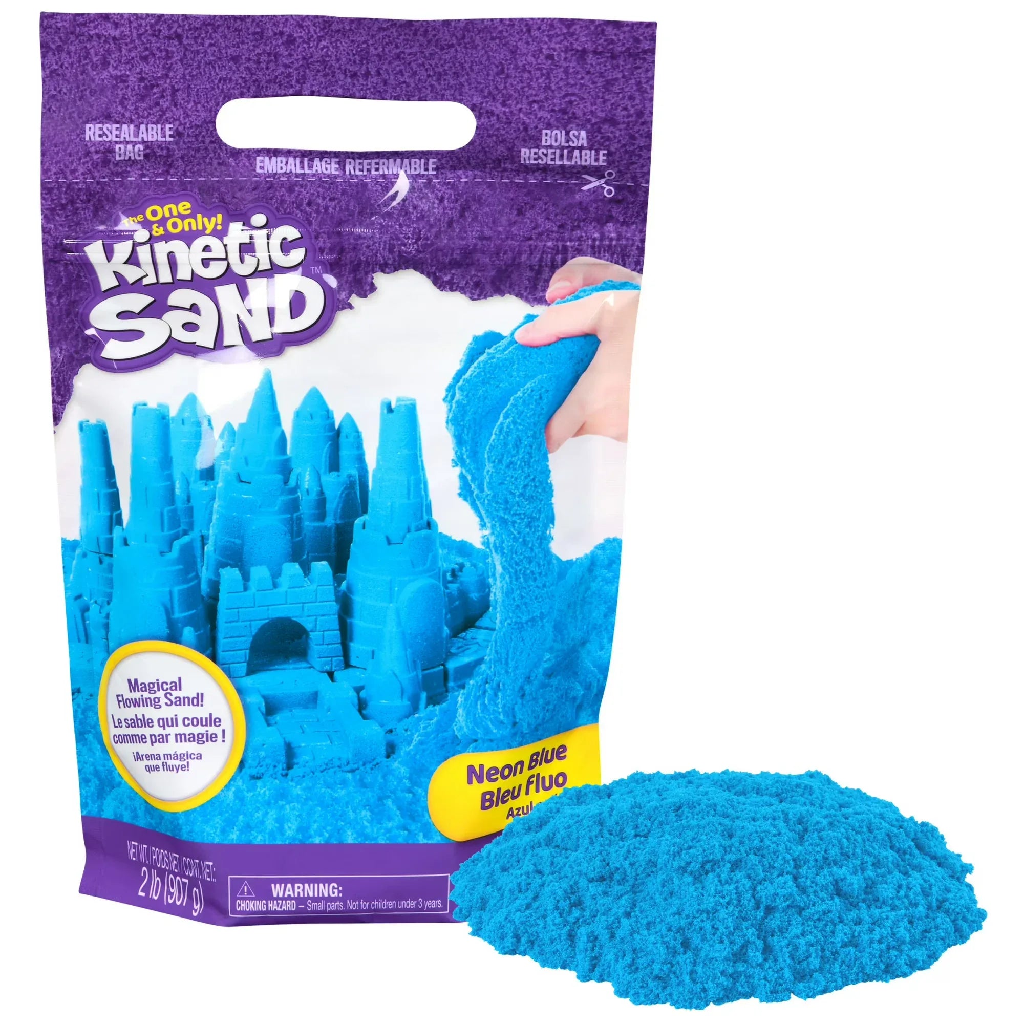 Wholesale Price with free shipping across the USA for Kinetic Sand, 2lbs Blue Play Sand, Moldable Sensory Toys for Kids, Resealable Bag (Packaging May Vary), for Ages 3 and up - Manji Distributors