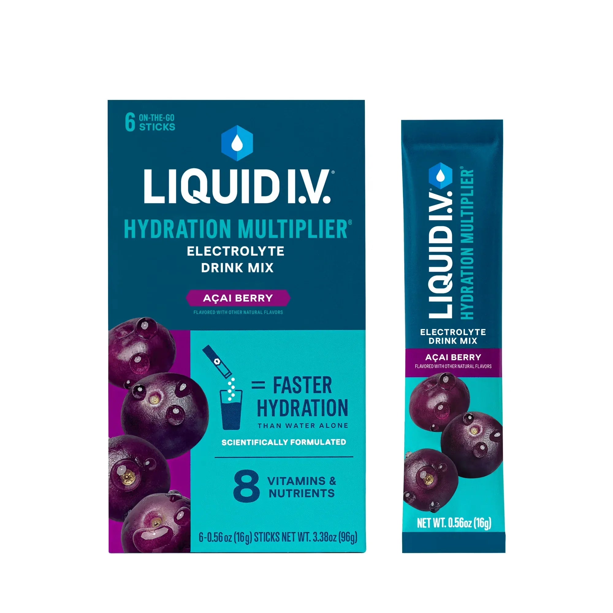 Wholesale Price with free shipping across the USA for Liquid I.V.® Açaí Berry Hydration Multiplier® Powdered Electrolyte Drink Mix, 6 Count Packets - Manji Distributors