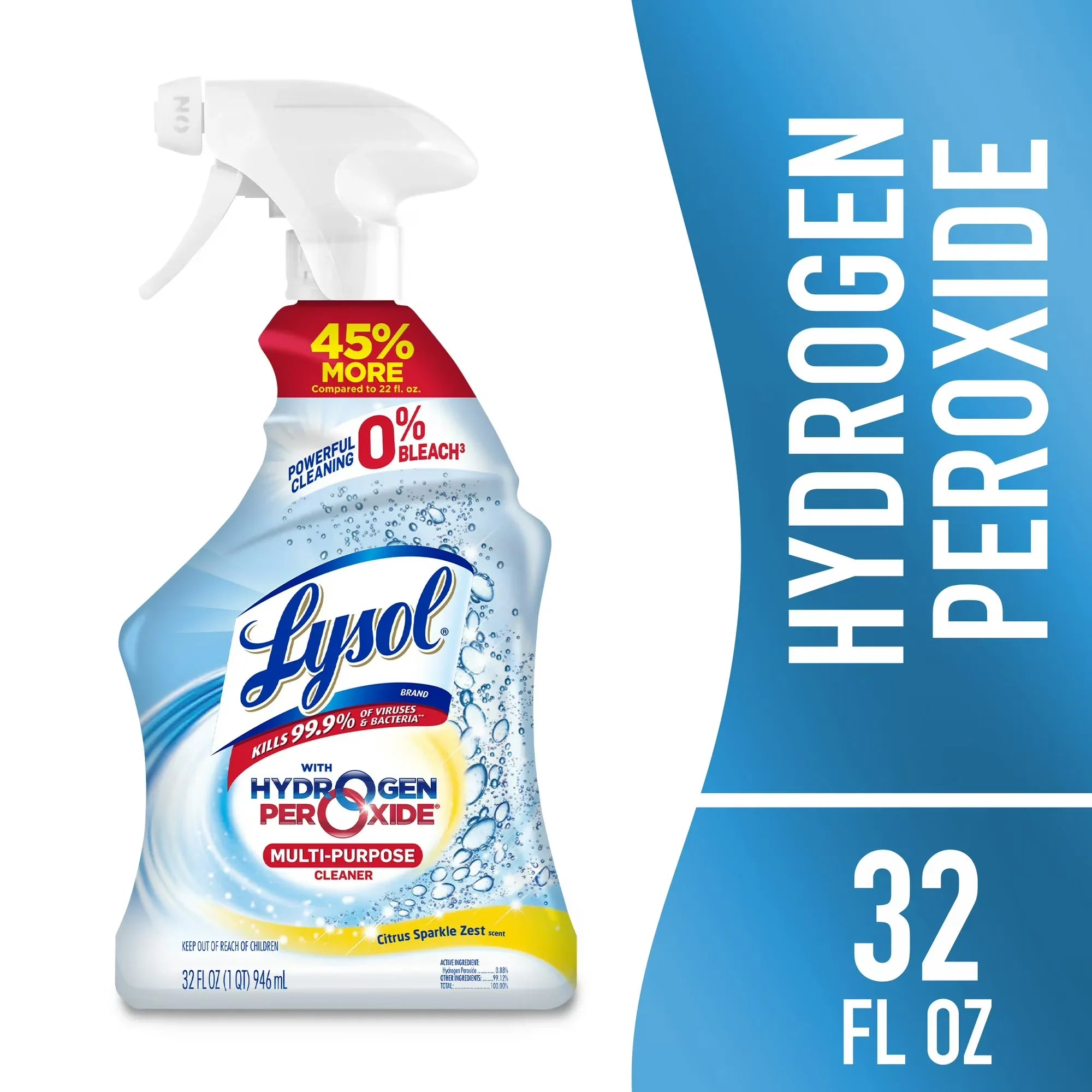 Wholesale Price with free shipping across the USA for Lysol Bleach Free Hydrogen Peroxide Multi-Purpose Cleaner, Citrus 32oz - Manji Distributors